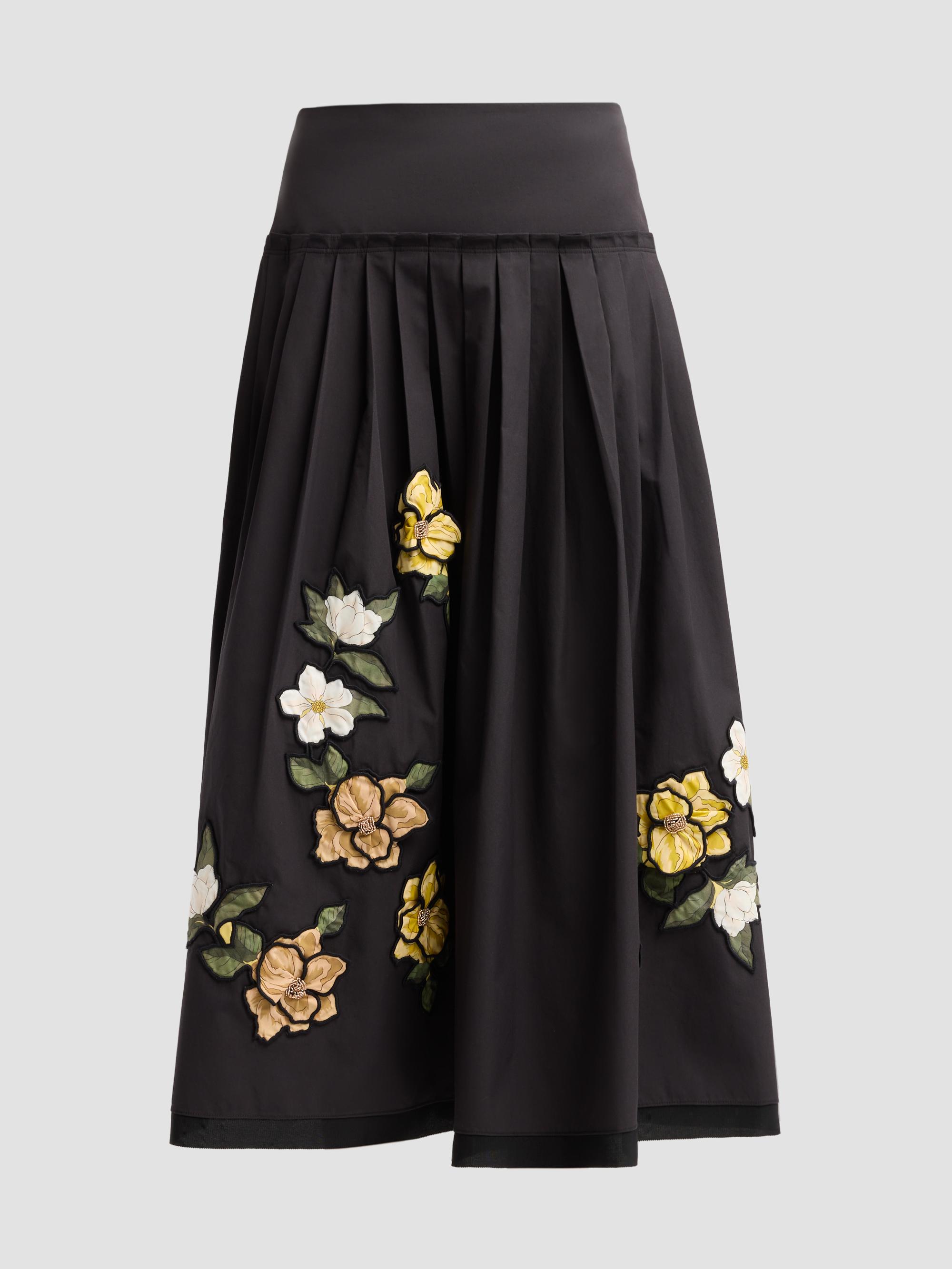 Ungaro Women's Lindsey Embroidered Midi Skirt - Black | Thumbnail 6