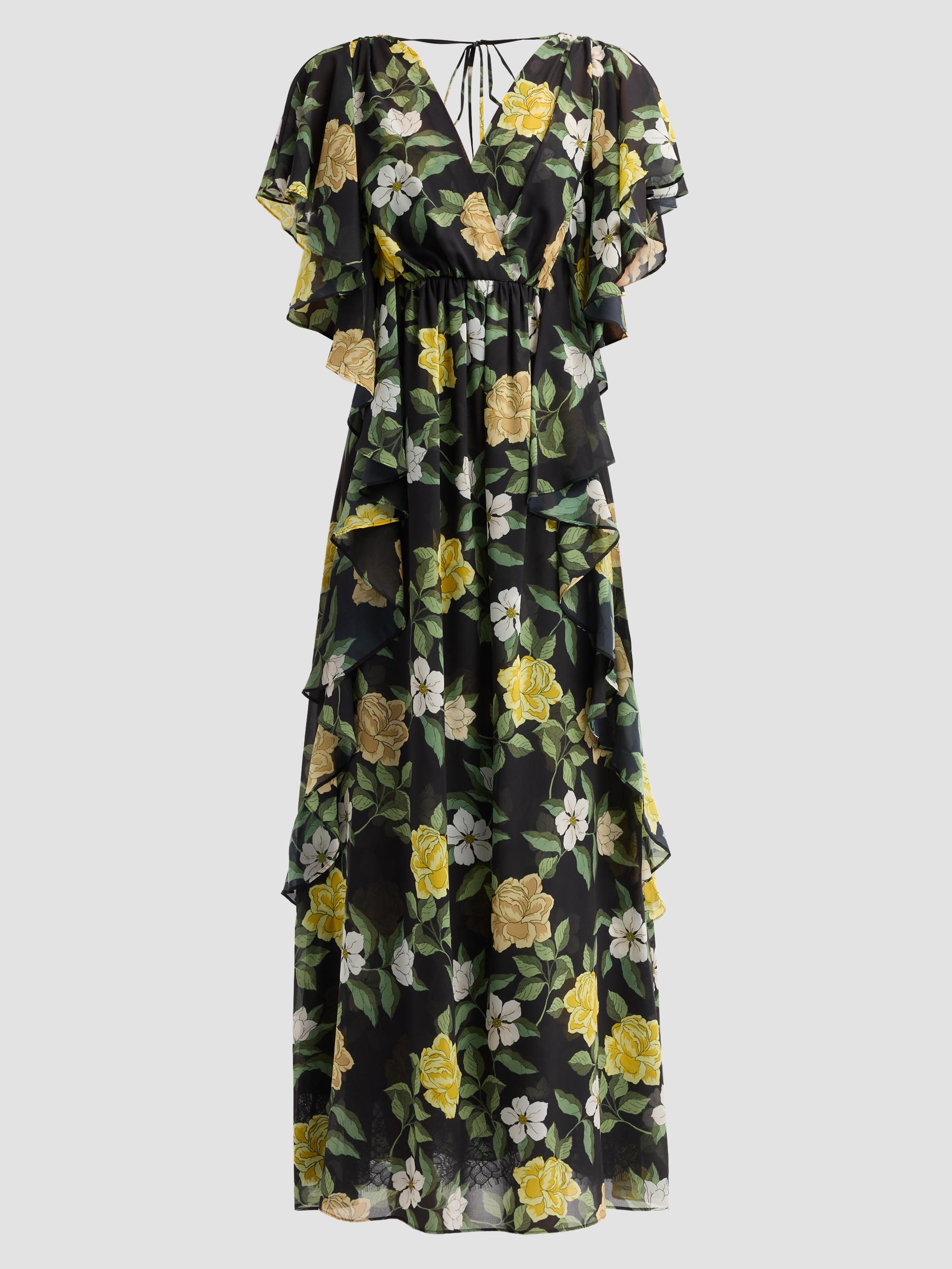 ethel pasiflora linen maxi dress Agua by Agua Bendita Ethel Pasiflora Empire-Waist Maxi Dress