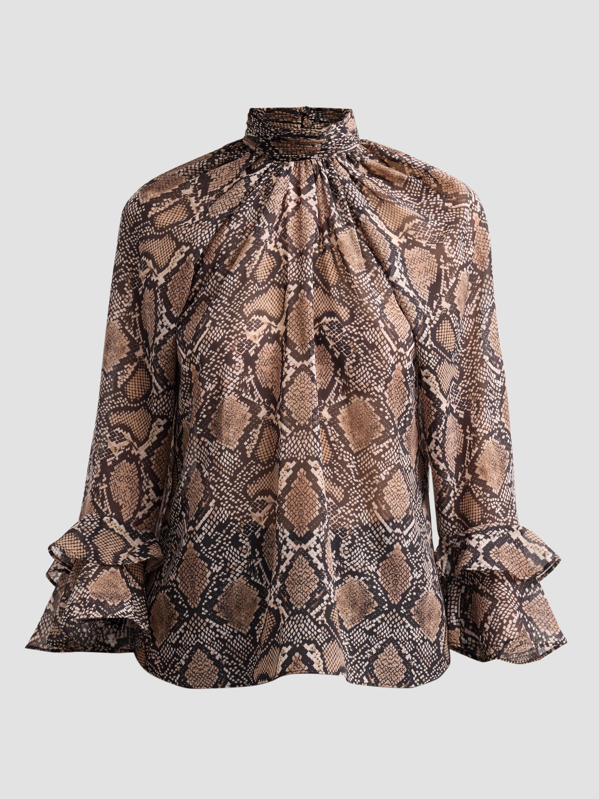 Ungaro Women's Raina Printed Chiffon Blouse - Natural Multi | Thumbnail 6