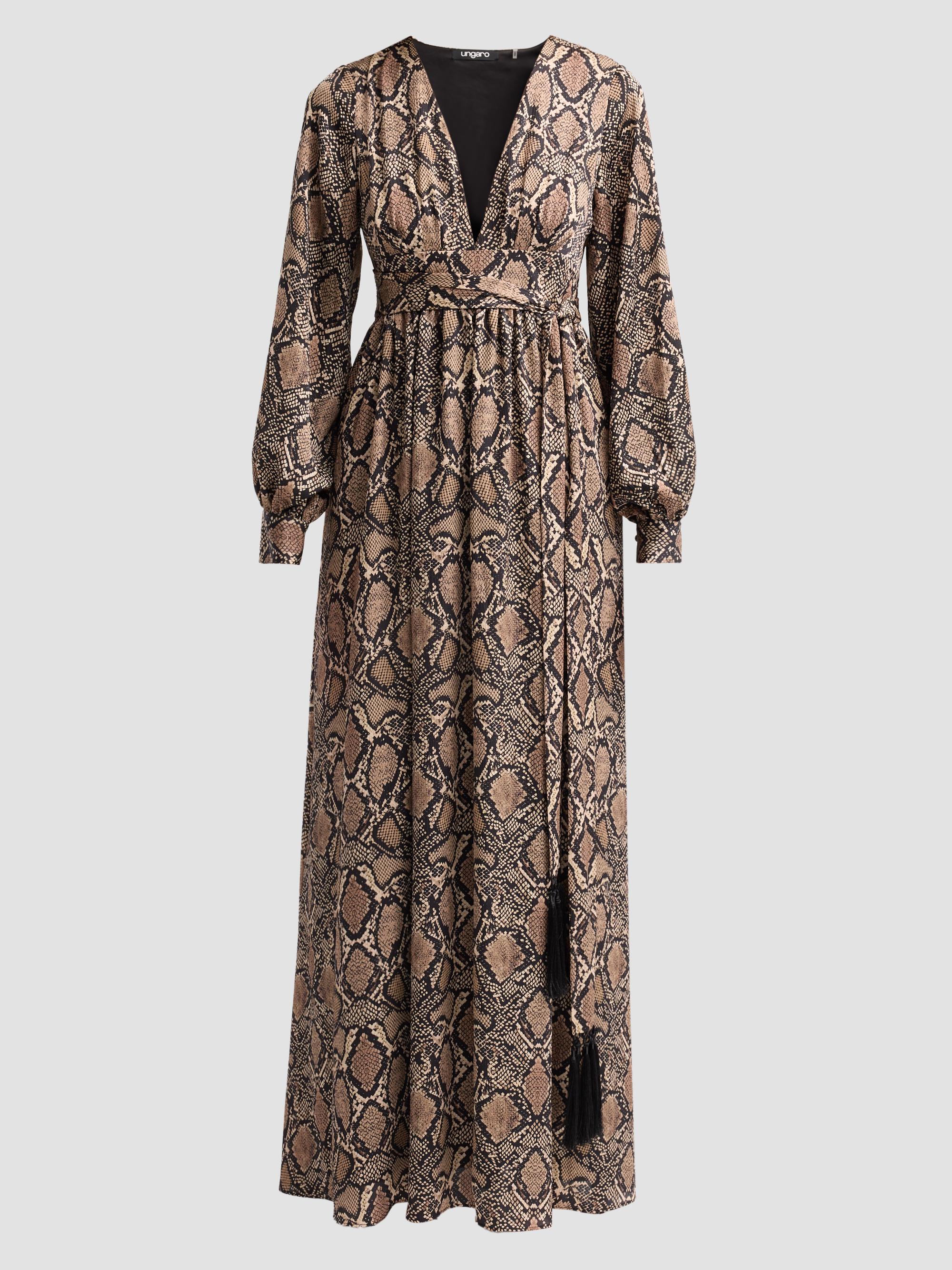 Ungaro Women's Ava Snakeskin Print Maxi Dress - Natural Multi | Thumbnail 6