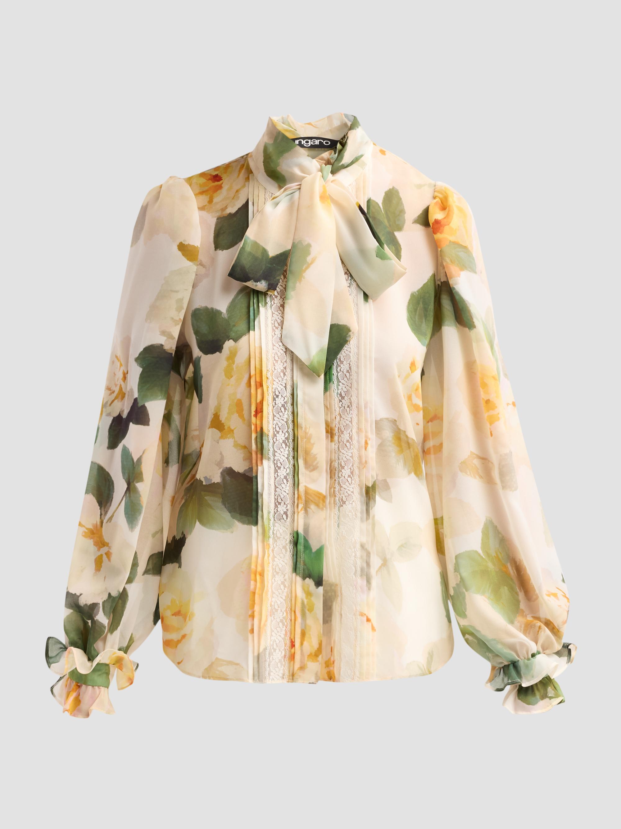 Ungaro Women's Odessa Floral Lace-Trimmed Blouse - Ecru Multi | Thumbnail 6