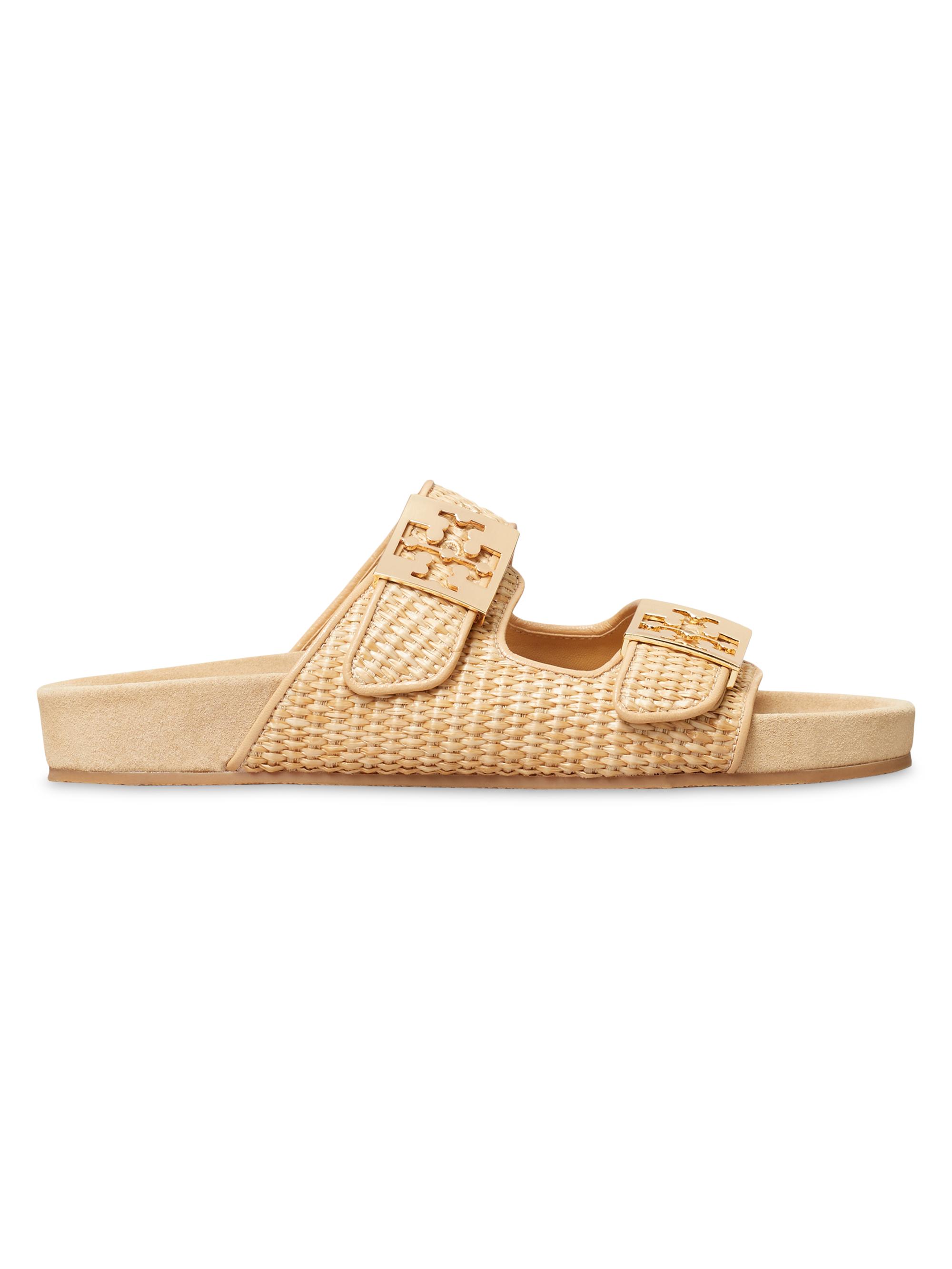 Tory Burch Women's Mellow Raffia Buckle Sandals - Havana Sand