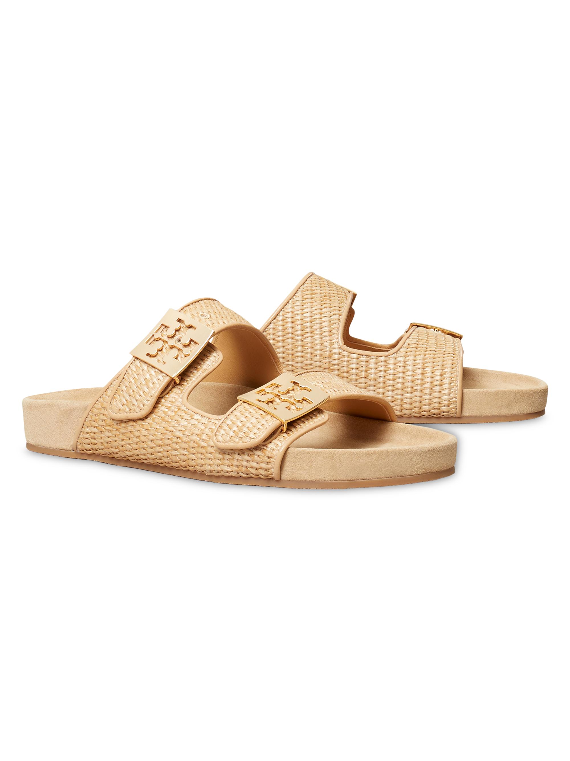Tory Burch Mellow Raffia Buckle Sandals | Saks Fifth Avenue