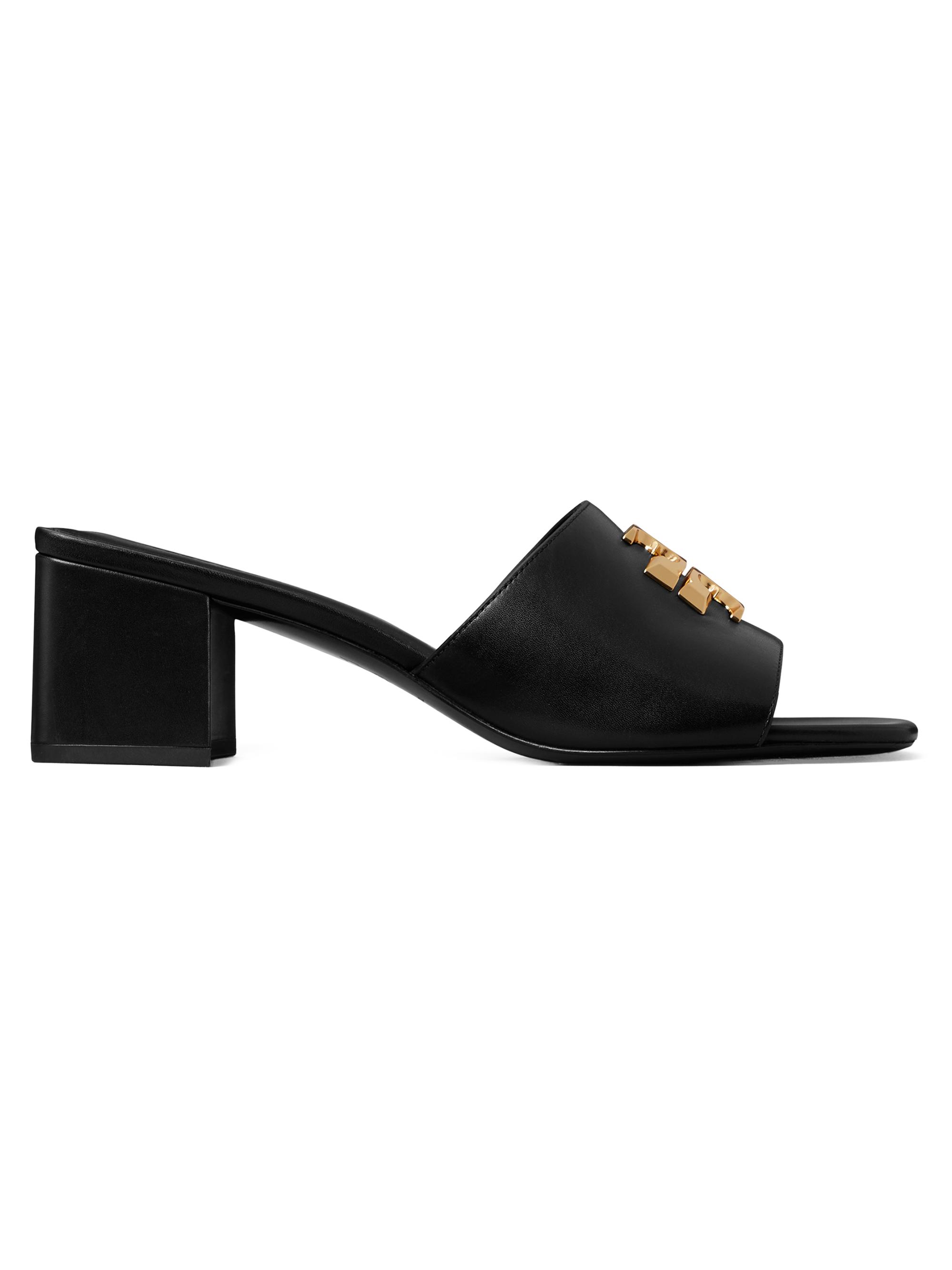Tory Burch Women's Eleanor 55MM Leather Sandals - Perfect Black Gold