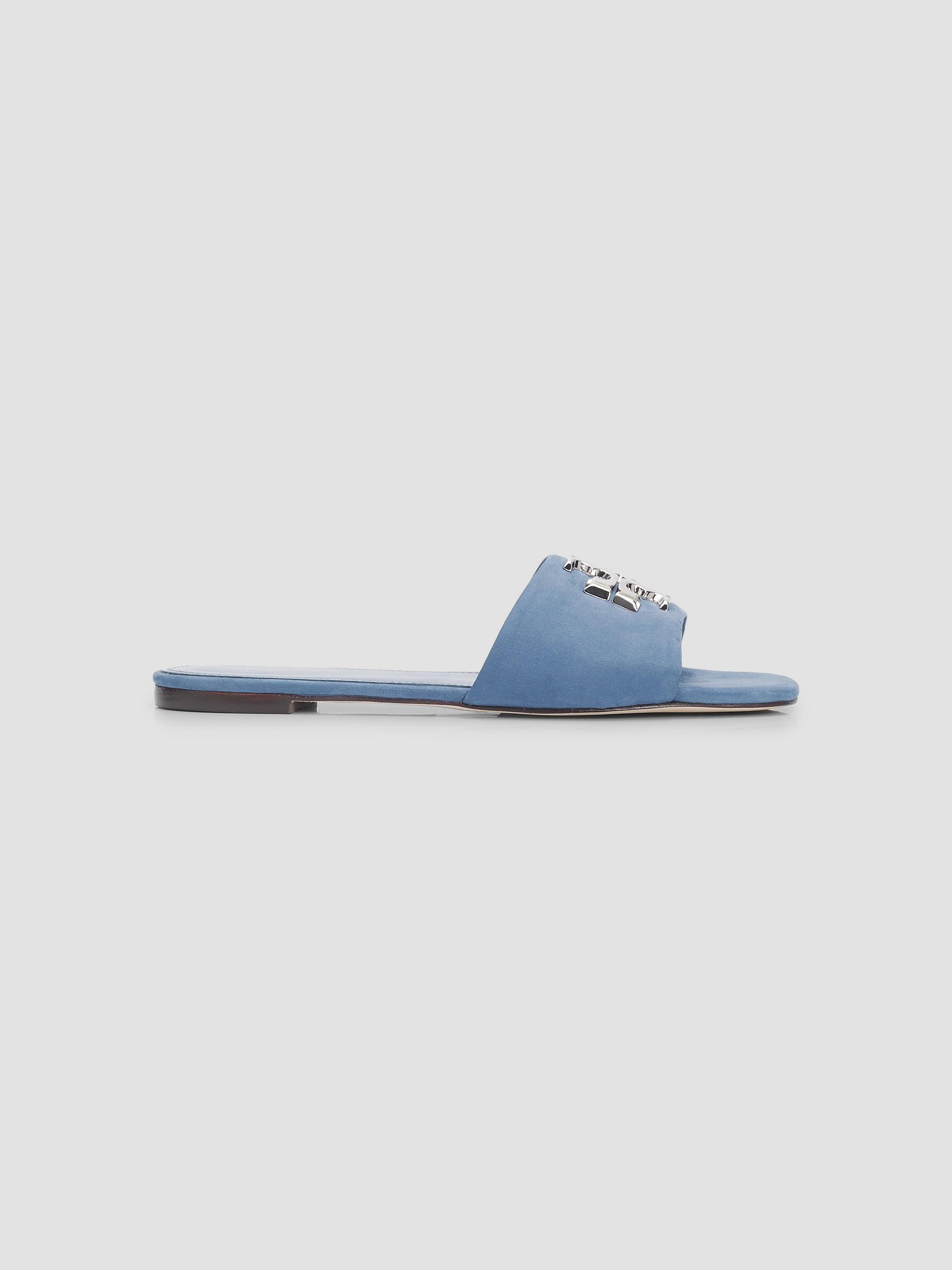 Tory Burch Eleanor Logo Suede Slide Sandals | Saks Fifth Avenue