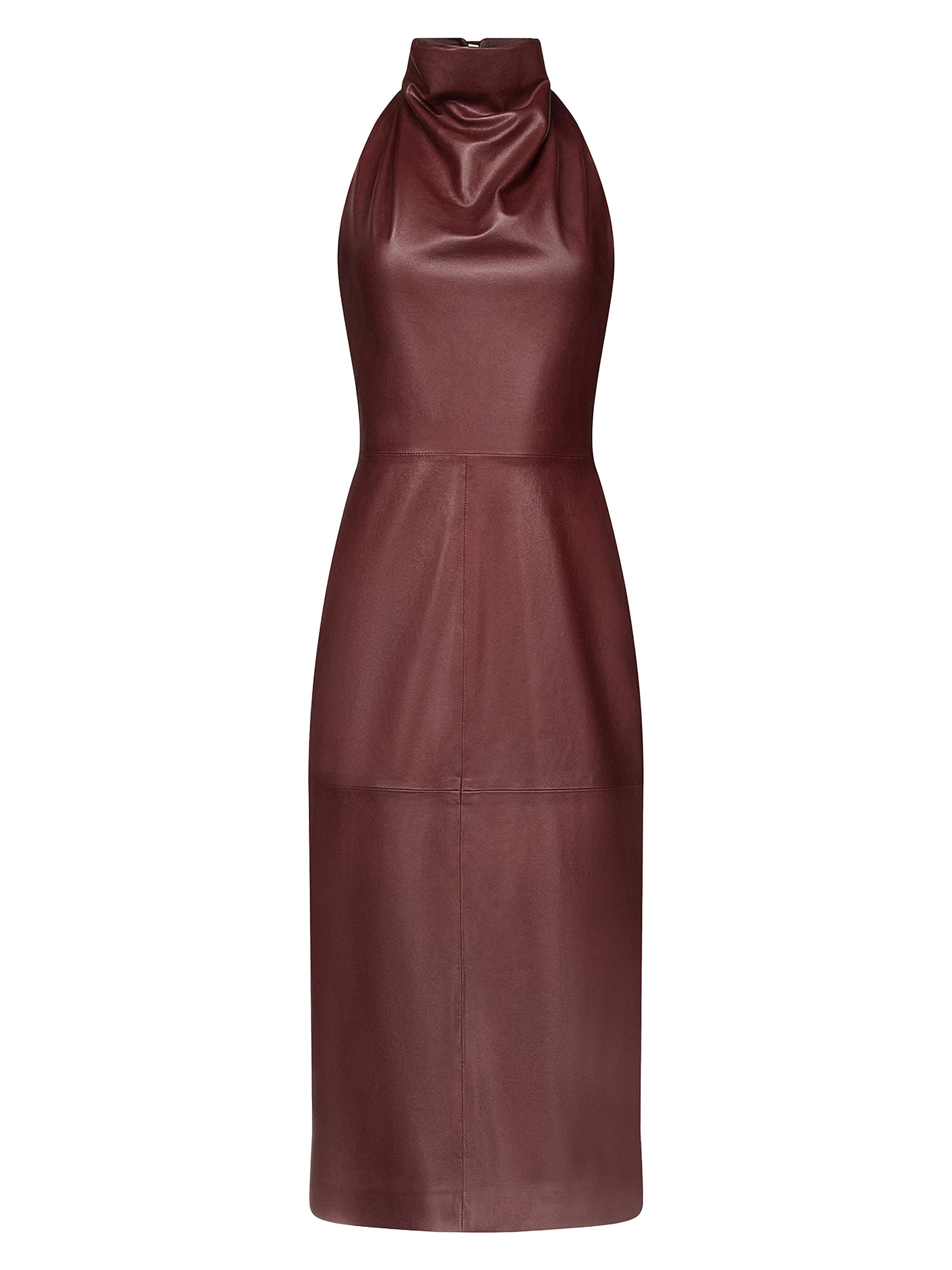 polka dot midi dress brown Petal and Pup Women's Elva Halterneck Midi Dress