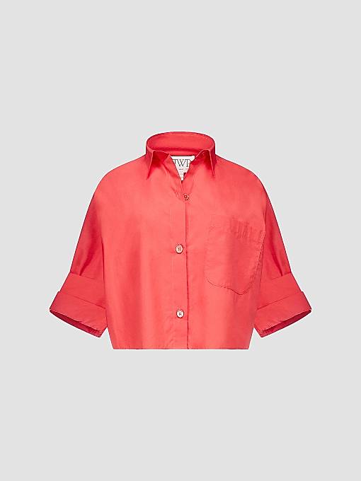 dress shirt crop top GORGLITTER Men's Cropped Button Bown Short Sleeve Casual Collar Neck Summer Shirts Coffee Brown Small : Clothing, Shoes & Jewelry this silhouette perfectly meets all high waisted bottoms for a clean look Crop Shirt STREET NINE