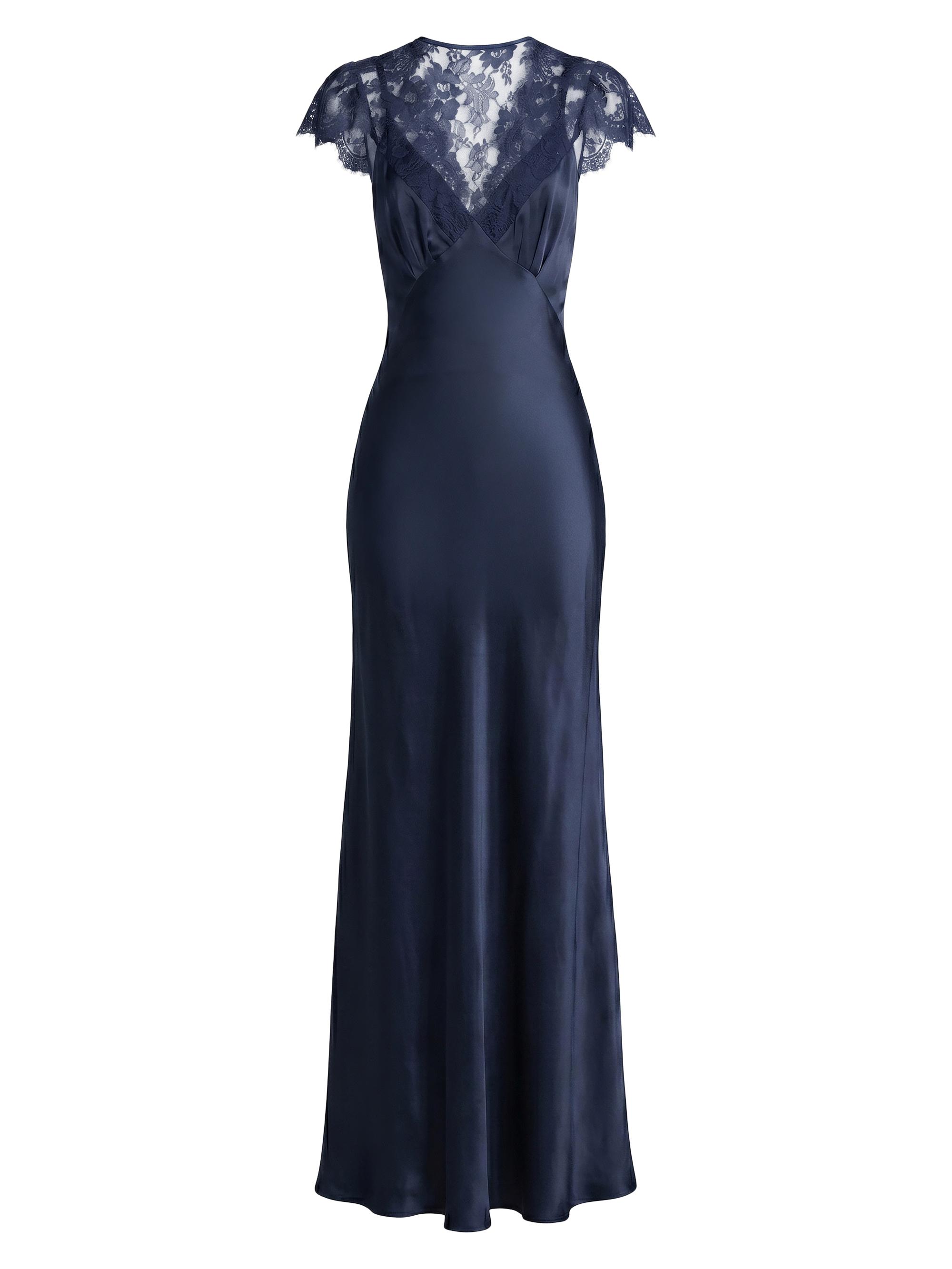 TWP Women's Floral Laced Silk-Blend Column Gown - Midnight - Women's Clothing