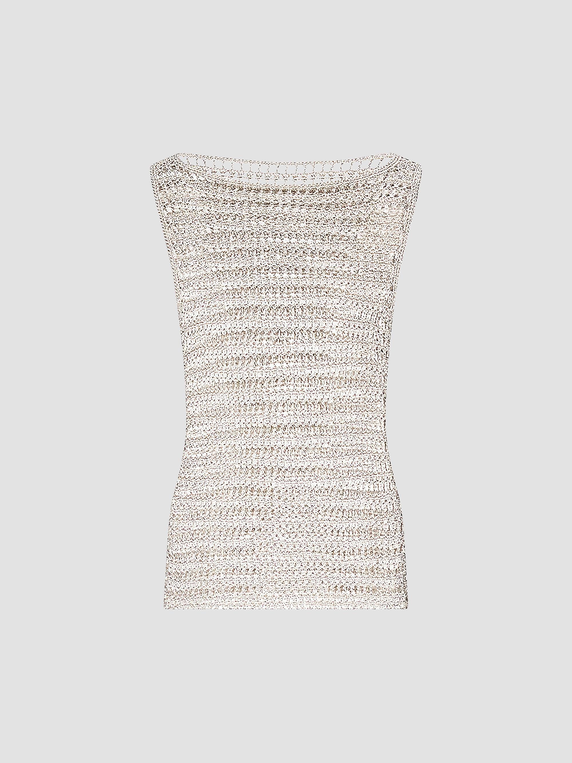 TWP Women's Cleo Metallic Crochet Tank - Sandshell | Thumbnail 7