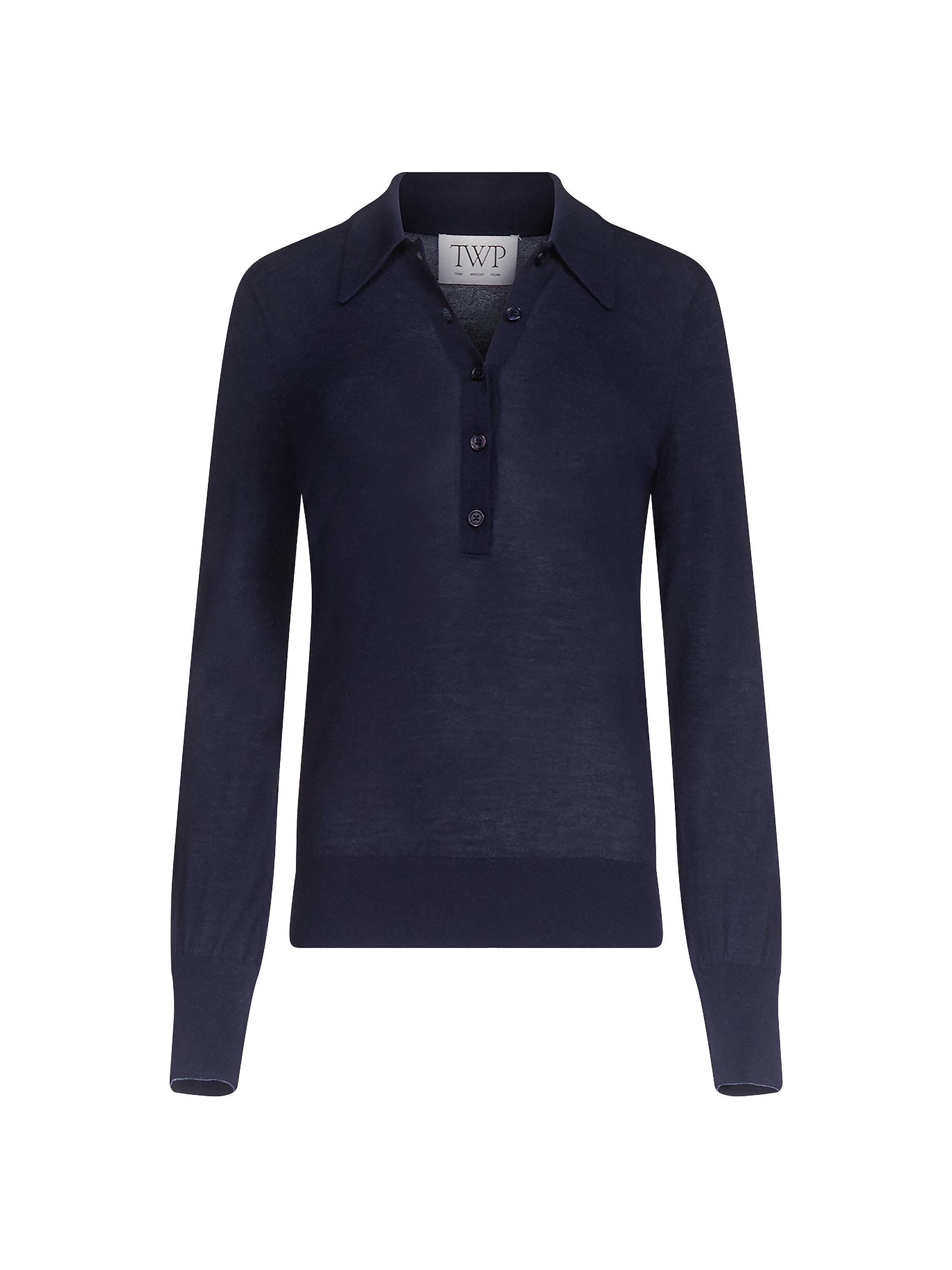 TWP Women's Uma Henley Cashmere Top - Night Sky - Women's Clothing