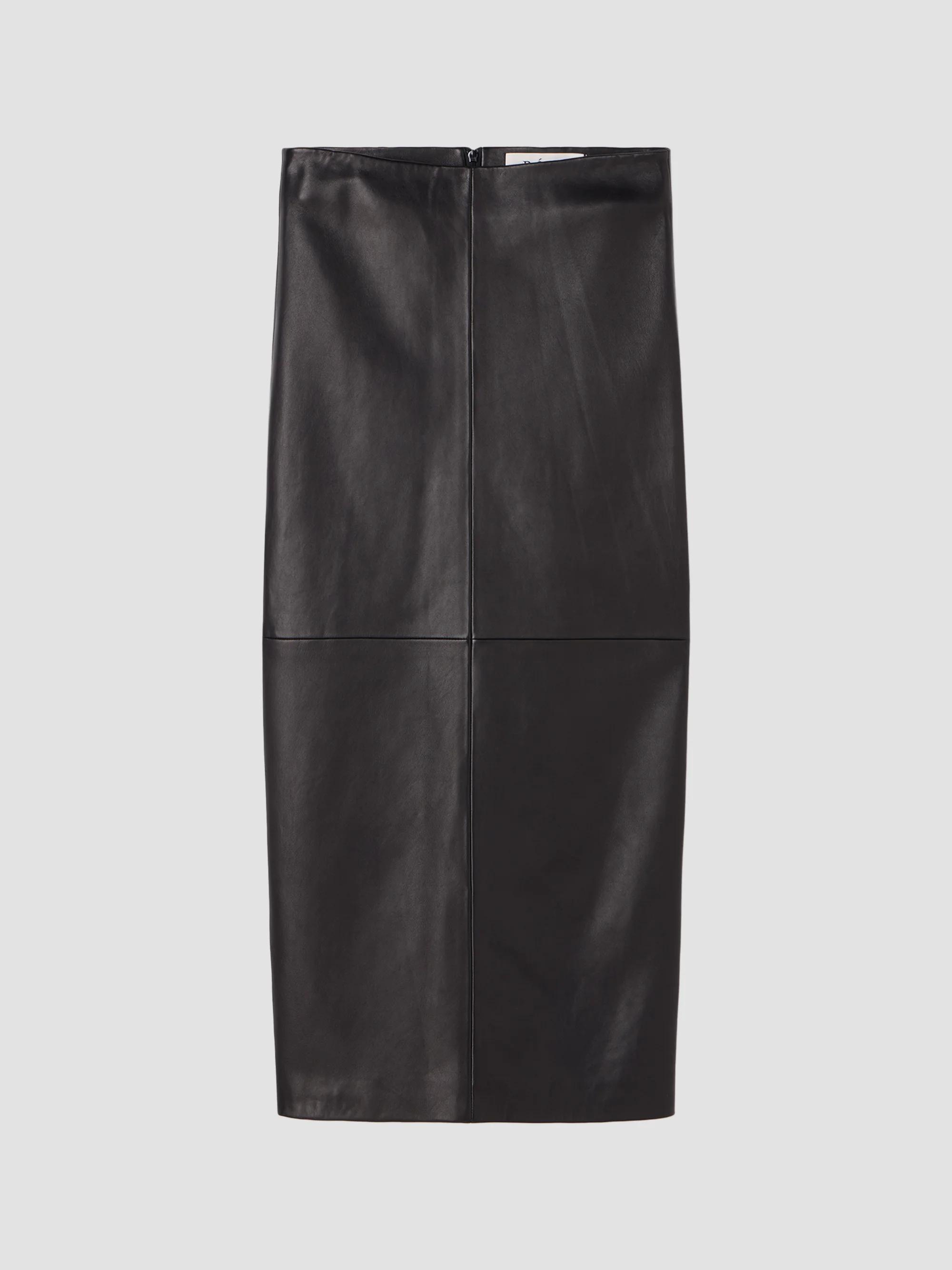 Helmut Lang Zip-Trim Leather Midi-Skirt | Saks Fifth Avenue