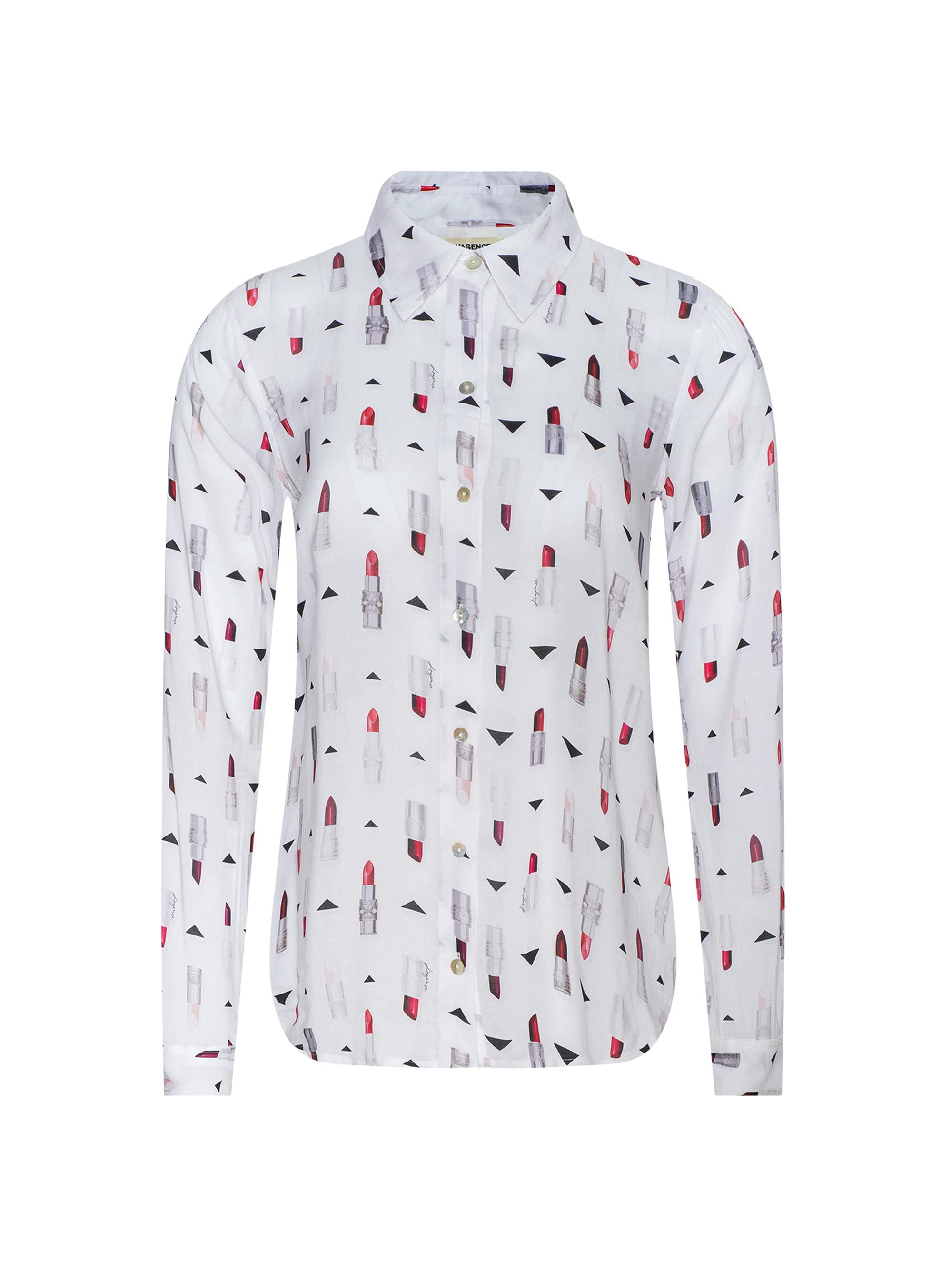 L'AGENCE Women's Holly Lipstick-Print Blouse -  Multi Lipstick