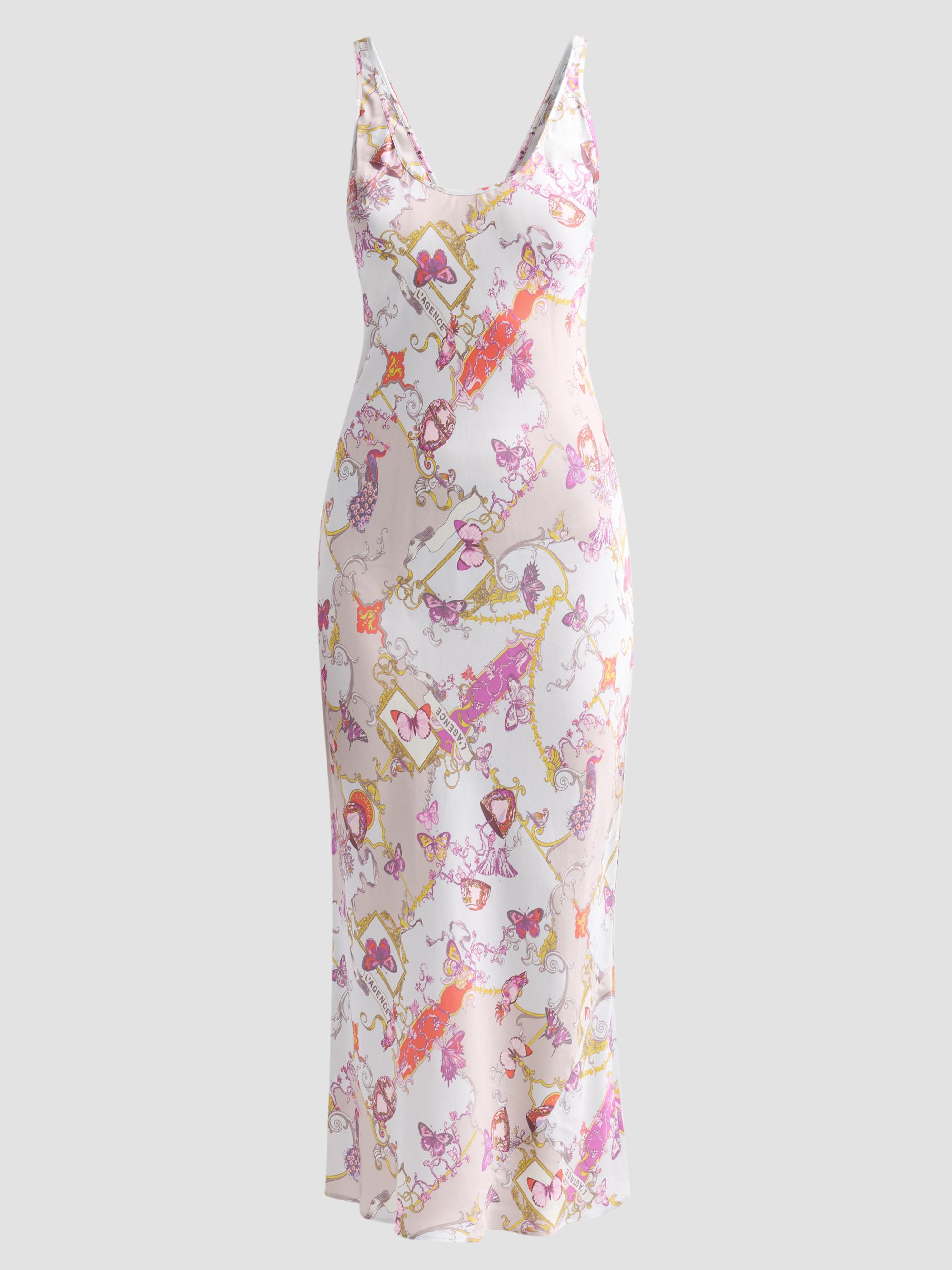 L'AGENCE Women's Akiya Floral Midi Dress - Multi Baroque Toile | Thumbnail 6