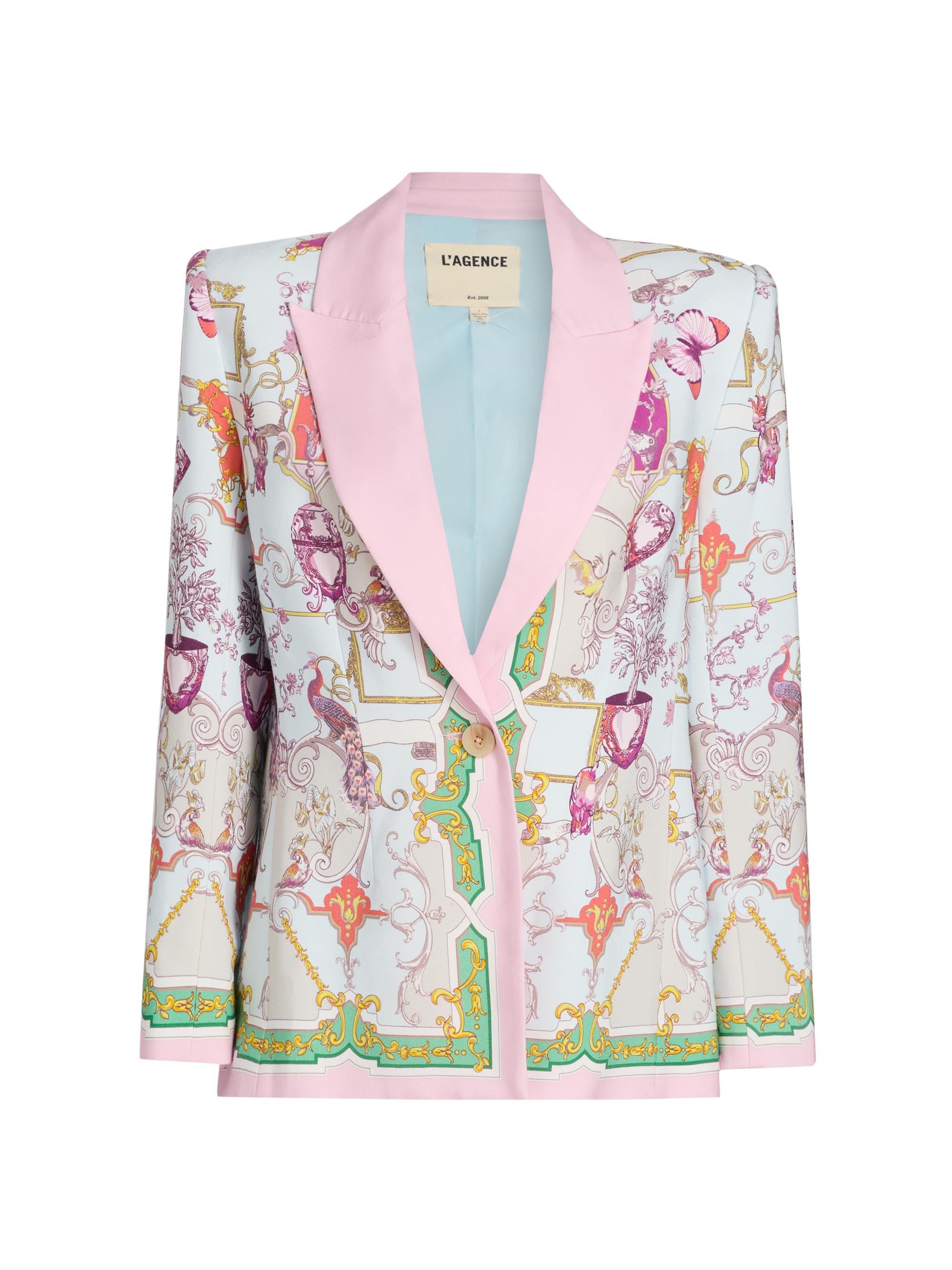L'AGENCE Women's Gweny Scarf-Print Relaxed Blazer - Multi Baroque Toile