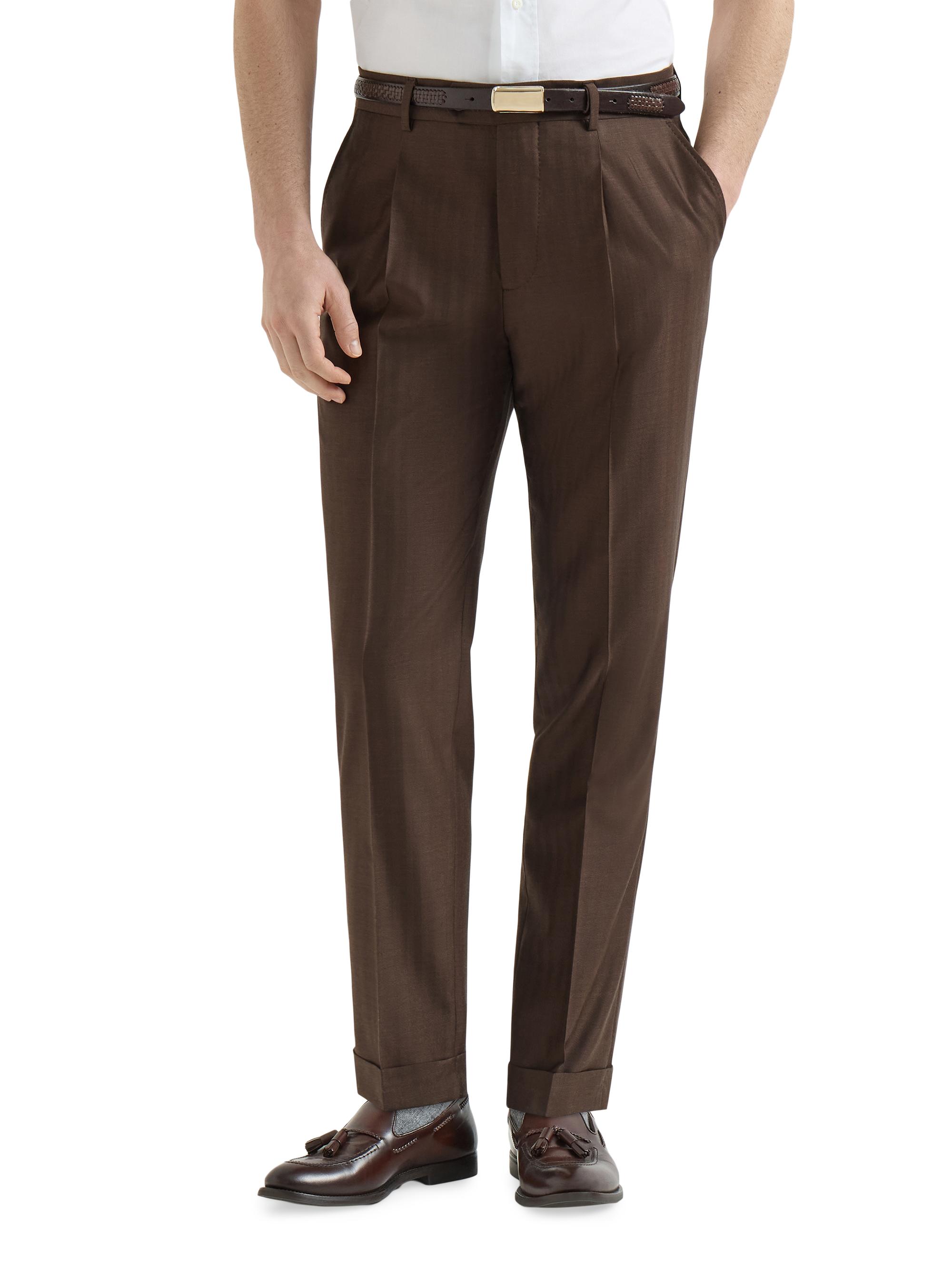Brunello Cucinelli Virgin Wool and Cashmere Trousers with Pleats