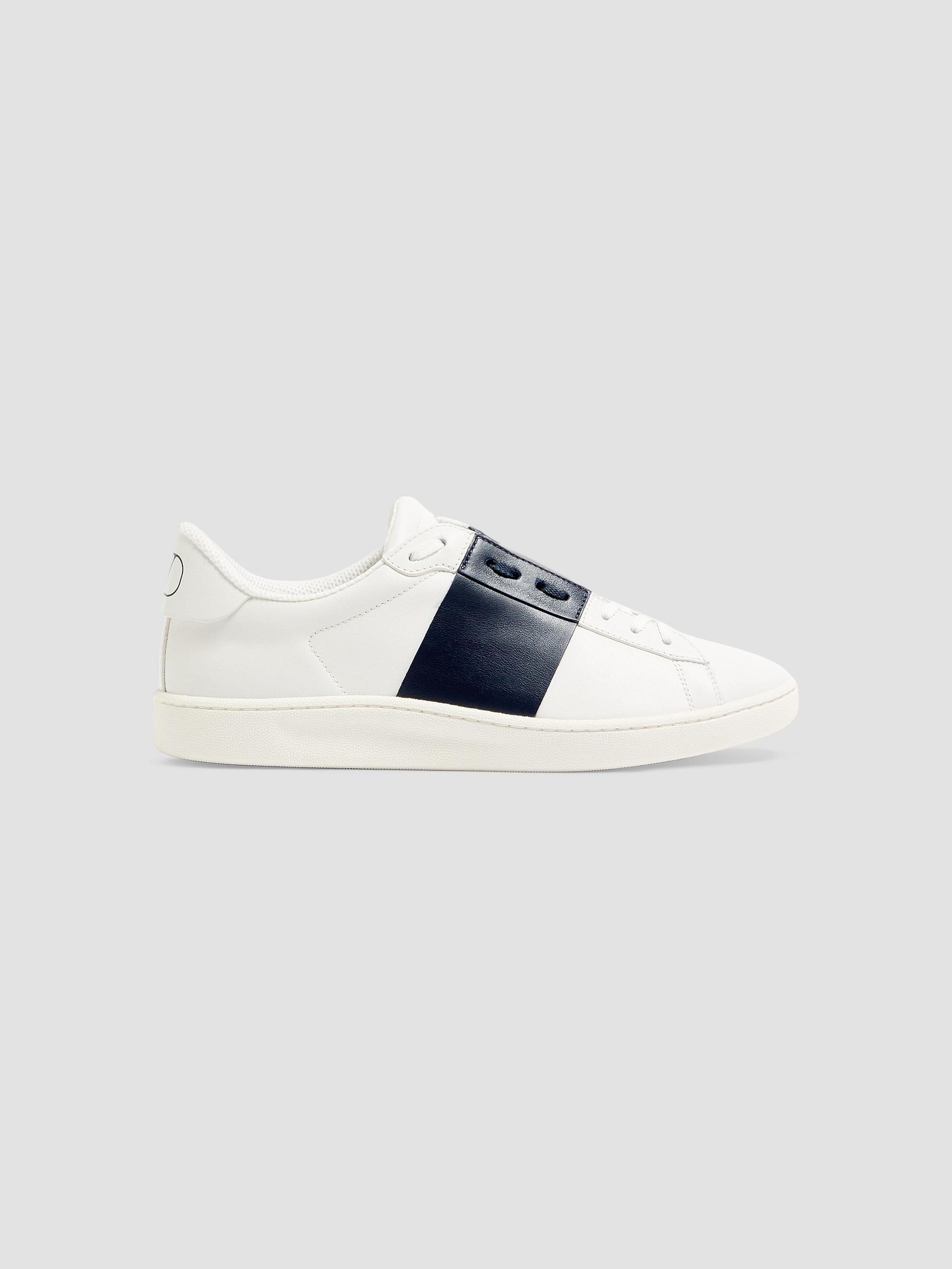 Valentino Garavani Men's Open Royco Sneakers in Nappa Calfskin - White Blue | Thumbnail 9