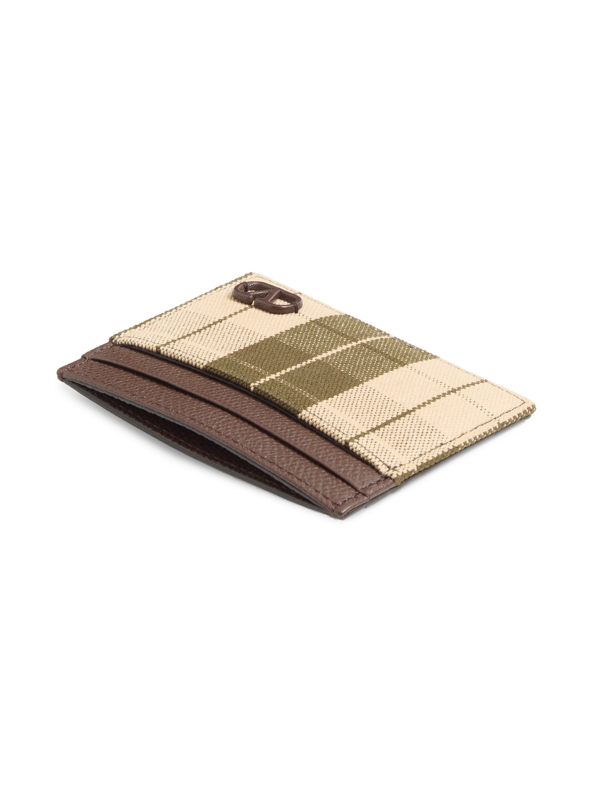 Valentino Garavani VLogo Signature Cardholder in Checked Fabric