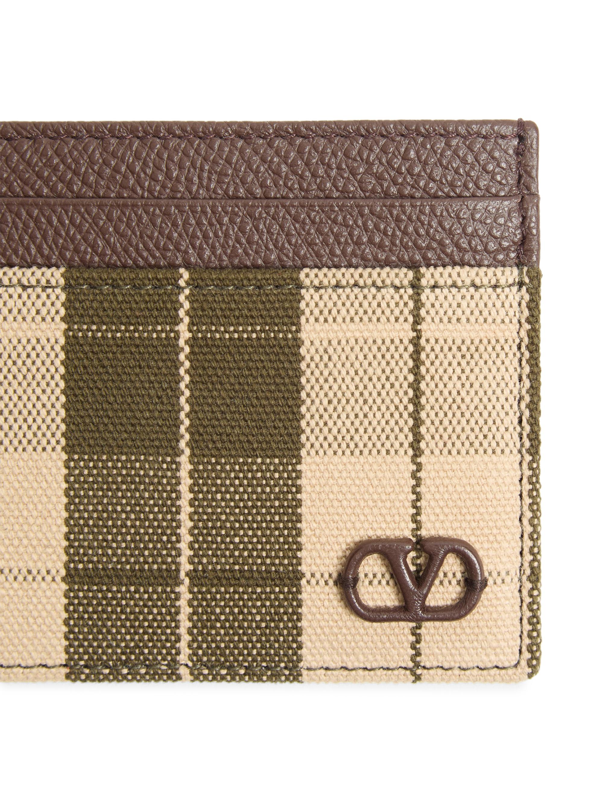 Valentino Garavani VLogo Signature Cardholder in Checked Fabric