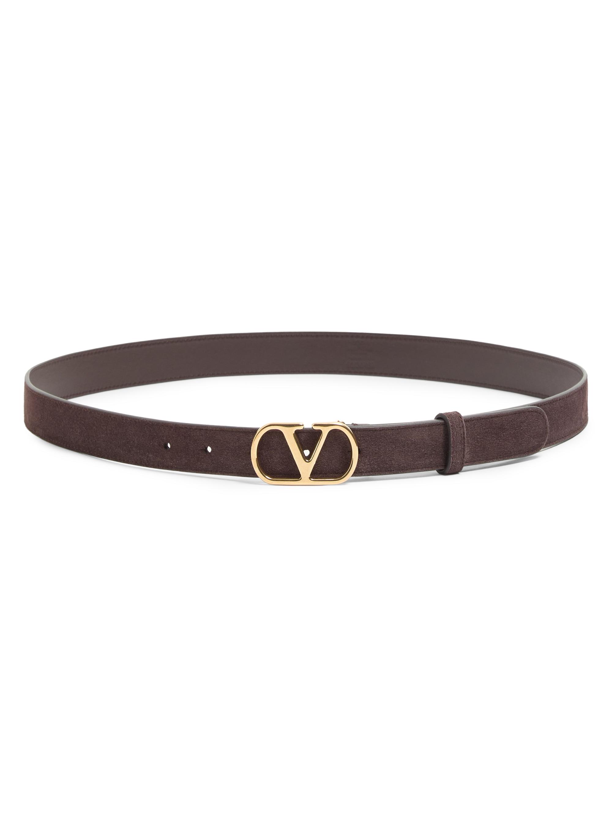 Valentino Garavani Men's VLogo Signature Suede Belt - Testa Di Moro