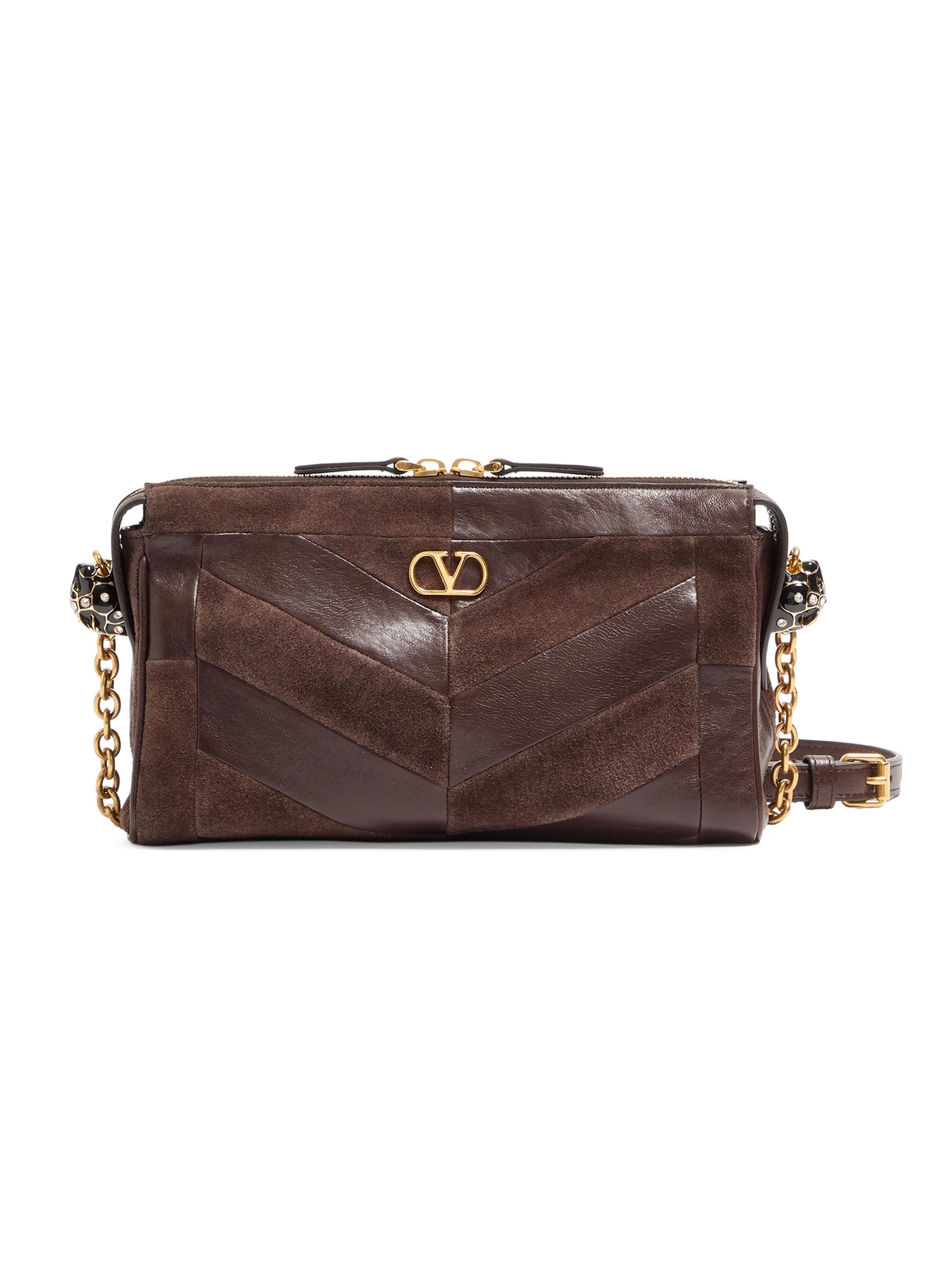 Valentino Garavani Women's Panthea  Shoulder Bag in Suede and Nappa - Ebony