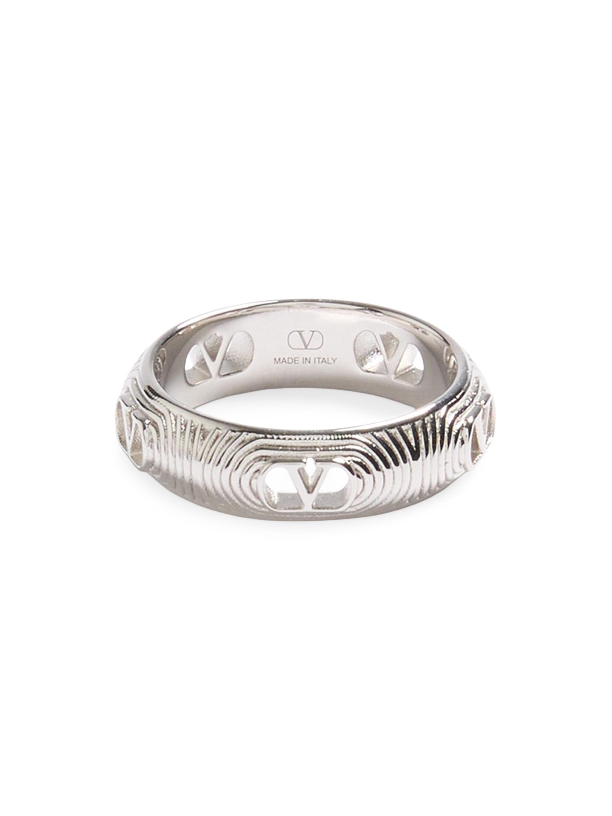 Valentino Garavani Men's Ovalette Metal Ring - Palladium