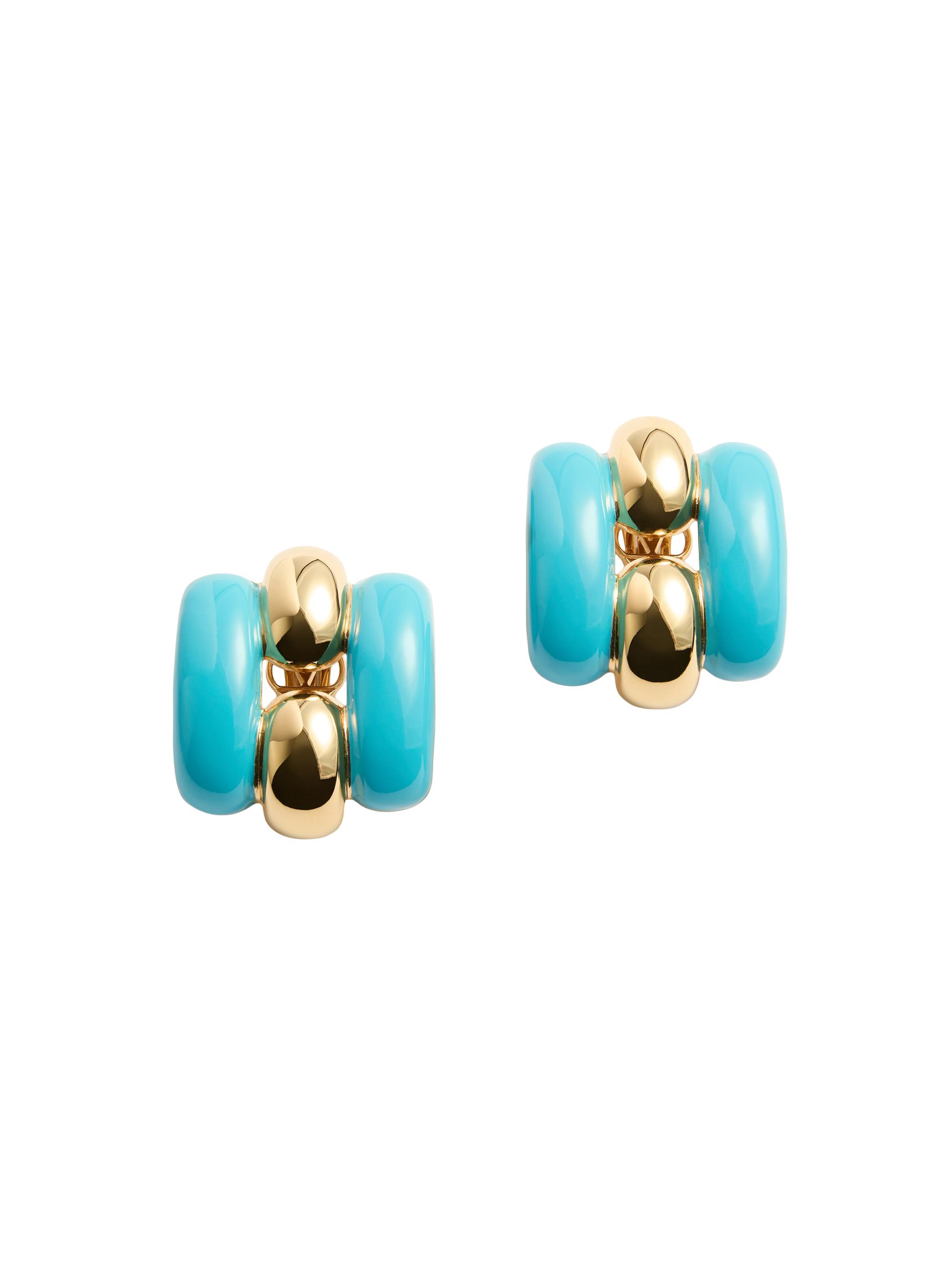Valentino Garavani Women's Pas Plus Metal and Enamel Earrings - Turquoise Gold