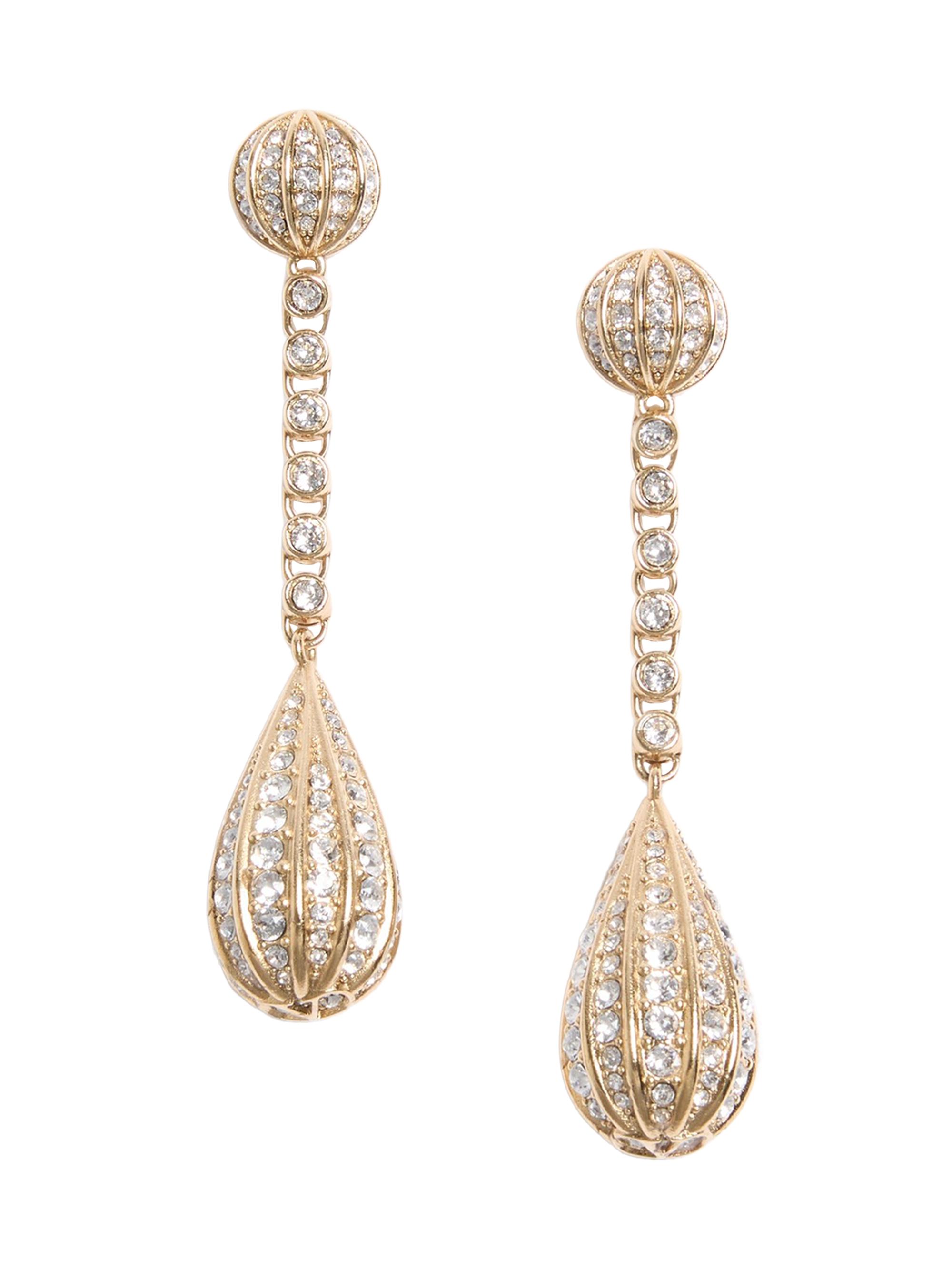 Valentino Garavani Women's Poetique Des Gouttes Earrings in Metal and Swarovski Crystals - Gold Crystal