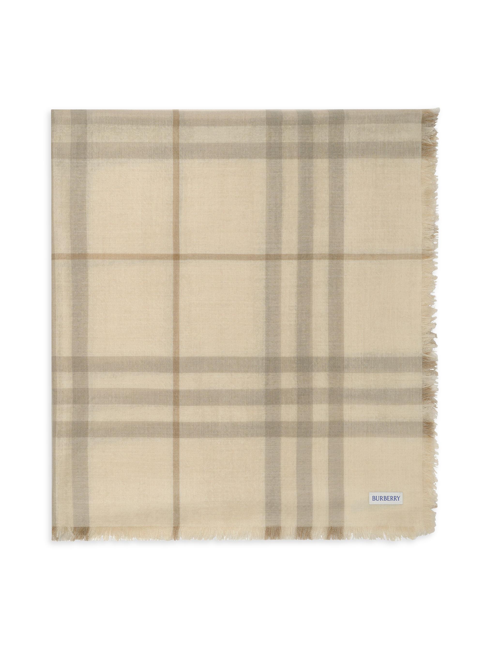 Burberry Women's Check Wool-Silk Scarf - Sesame Beige Check