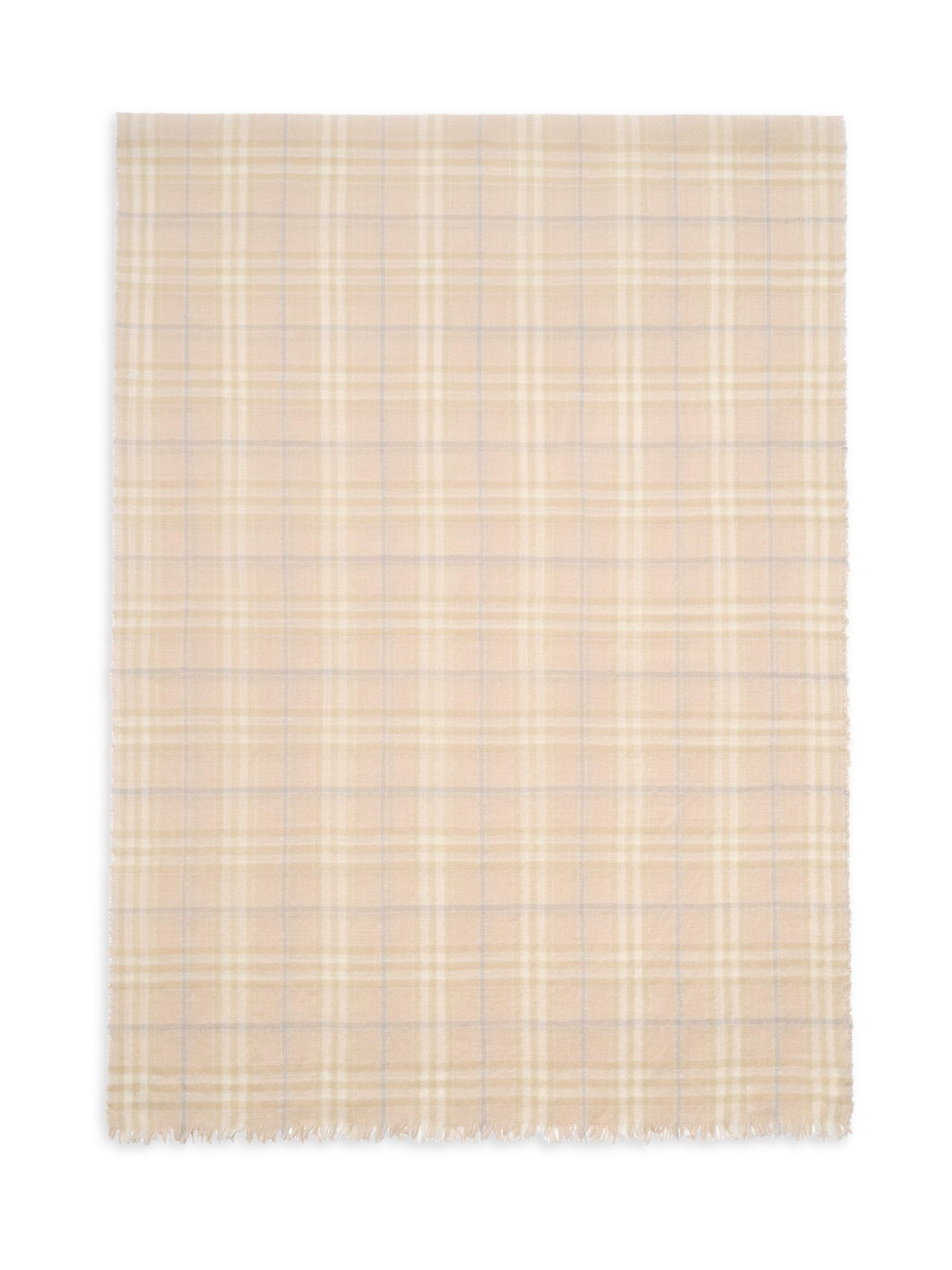 Burberry Women's Micro-Check Wool-Silk Scarf - Sesame Beige