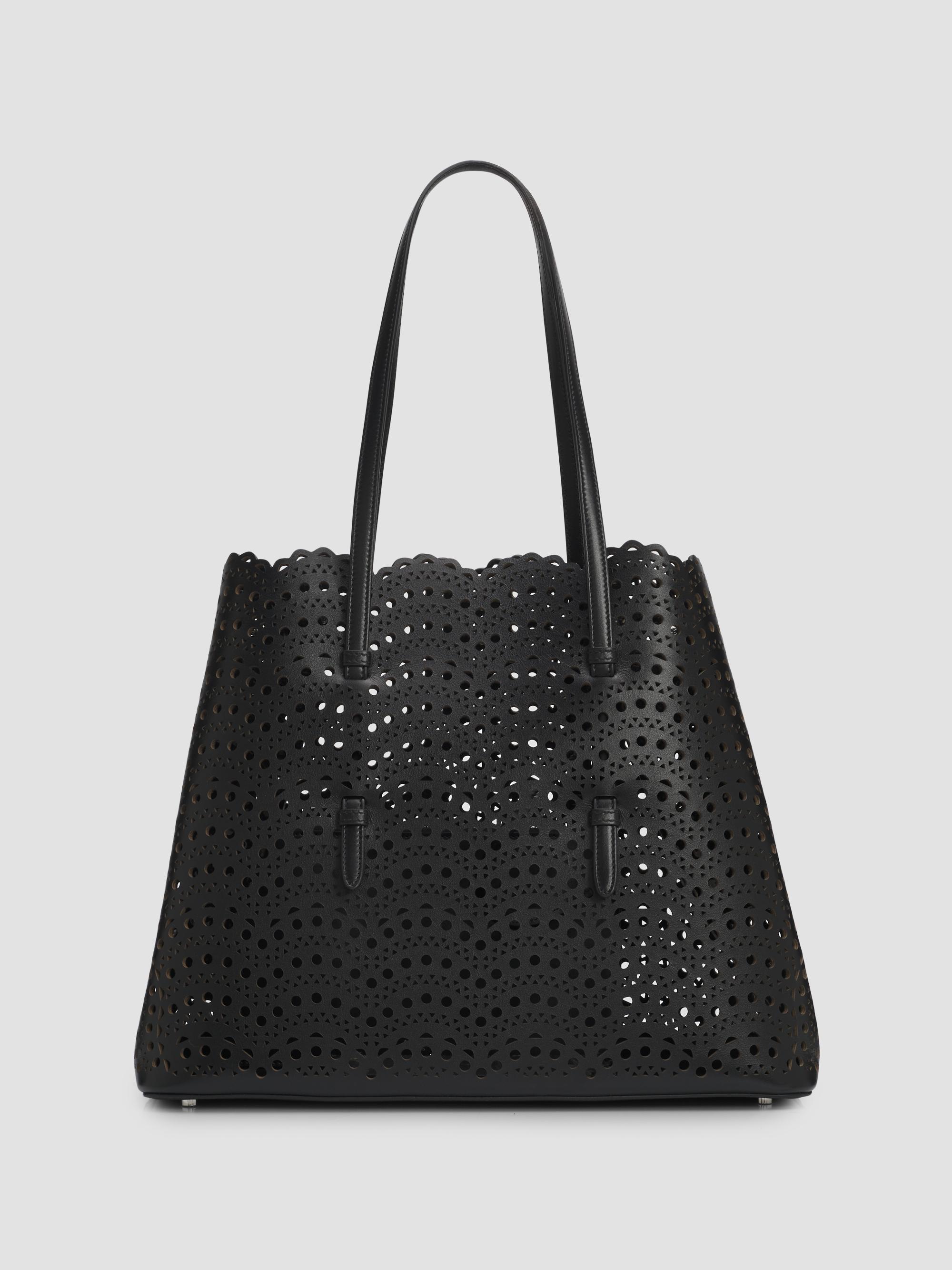 ALAIA Women's Mina  Eyelet Leather Tote Bag - Black | Thumbnail 5