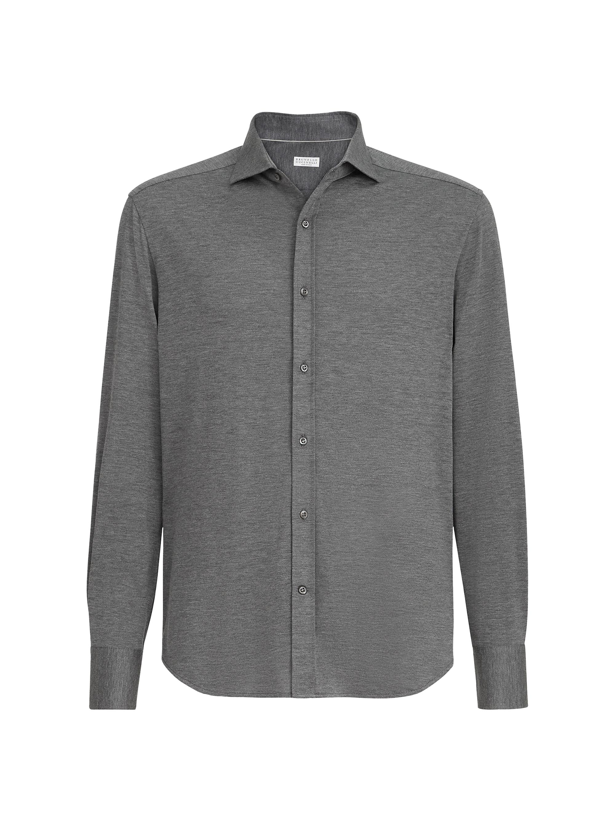 Brunello cucinelli トップス　ダークグレー Brunello Cucinelli Linen Easy Fit Shirt with Crête Details | Saks