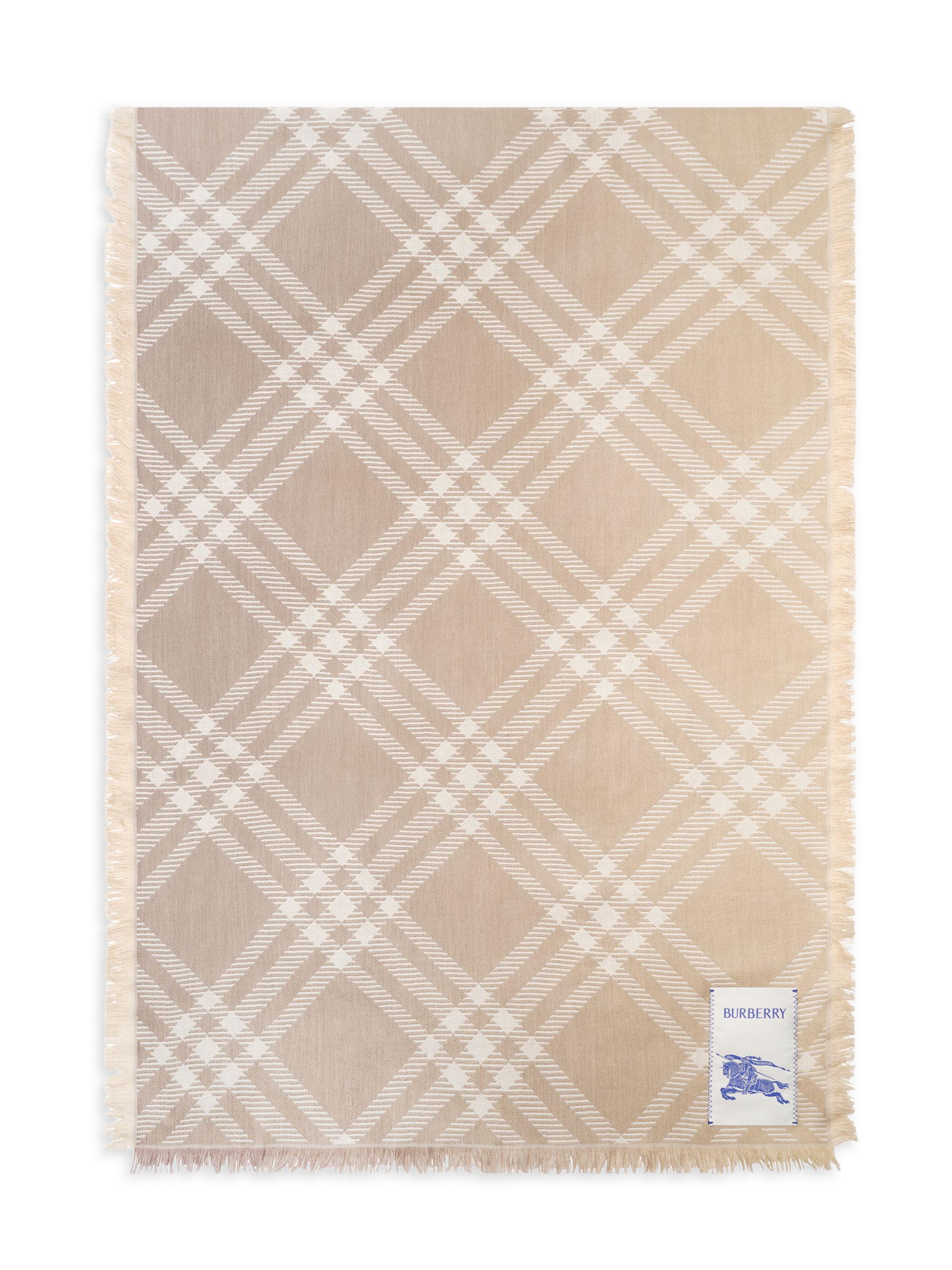 Burberry Women's Check Wool-Silk Scarf - Compact Pink - Women's Clothing