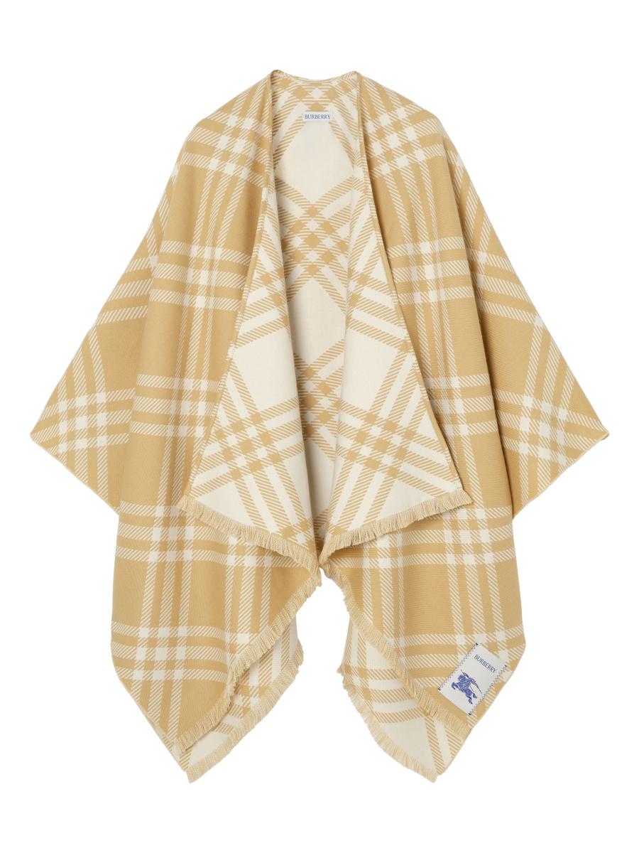 Burberry Women's Check Wool-cashmere-silk Cape In Multi