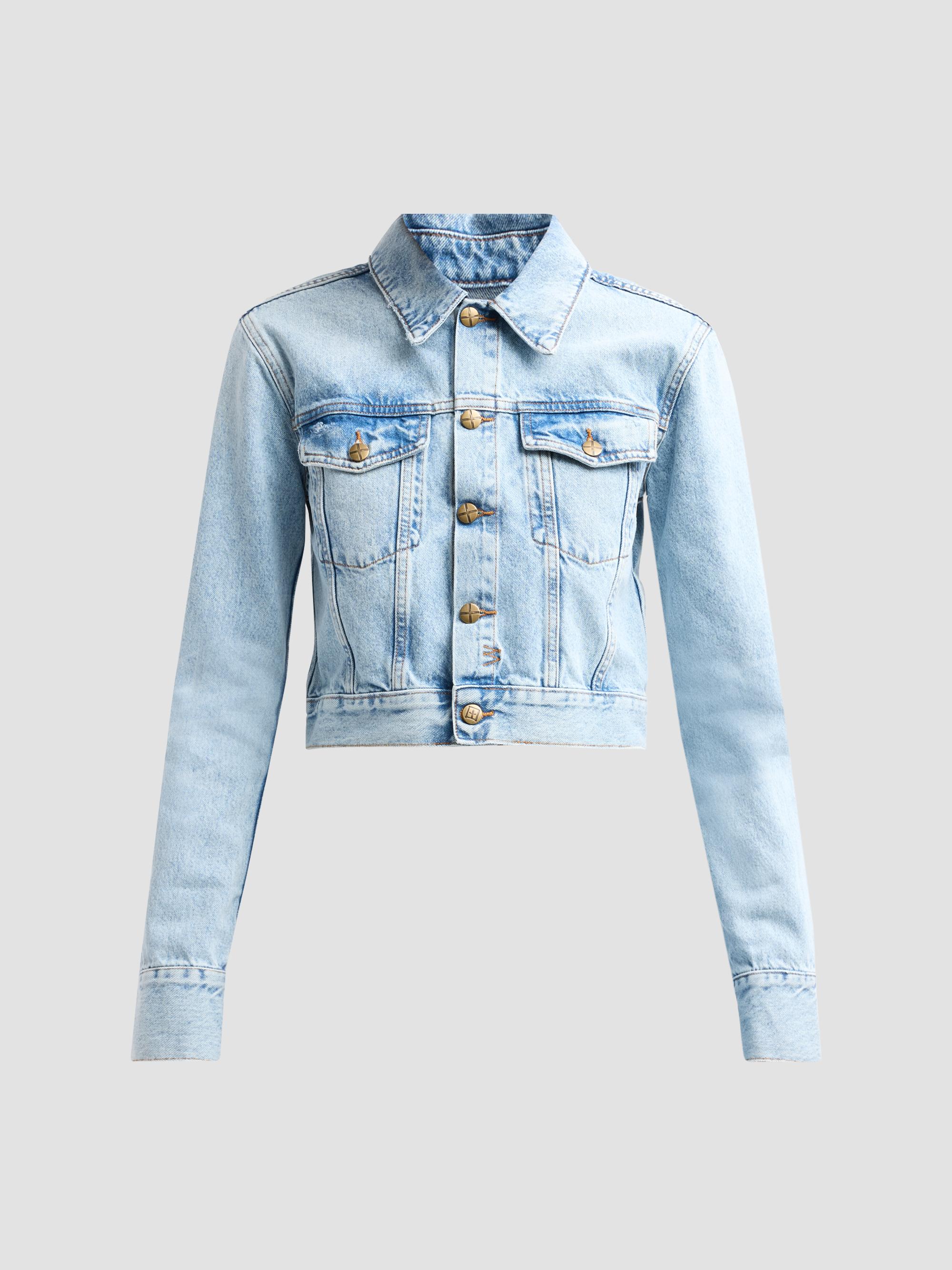 ALICE + OLIVIA Jeff Heart Cut-Out Denim Jacket | Saks Fifth Avenue