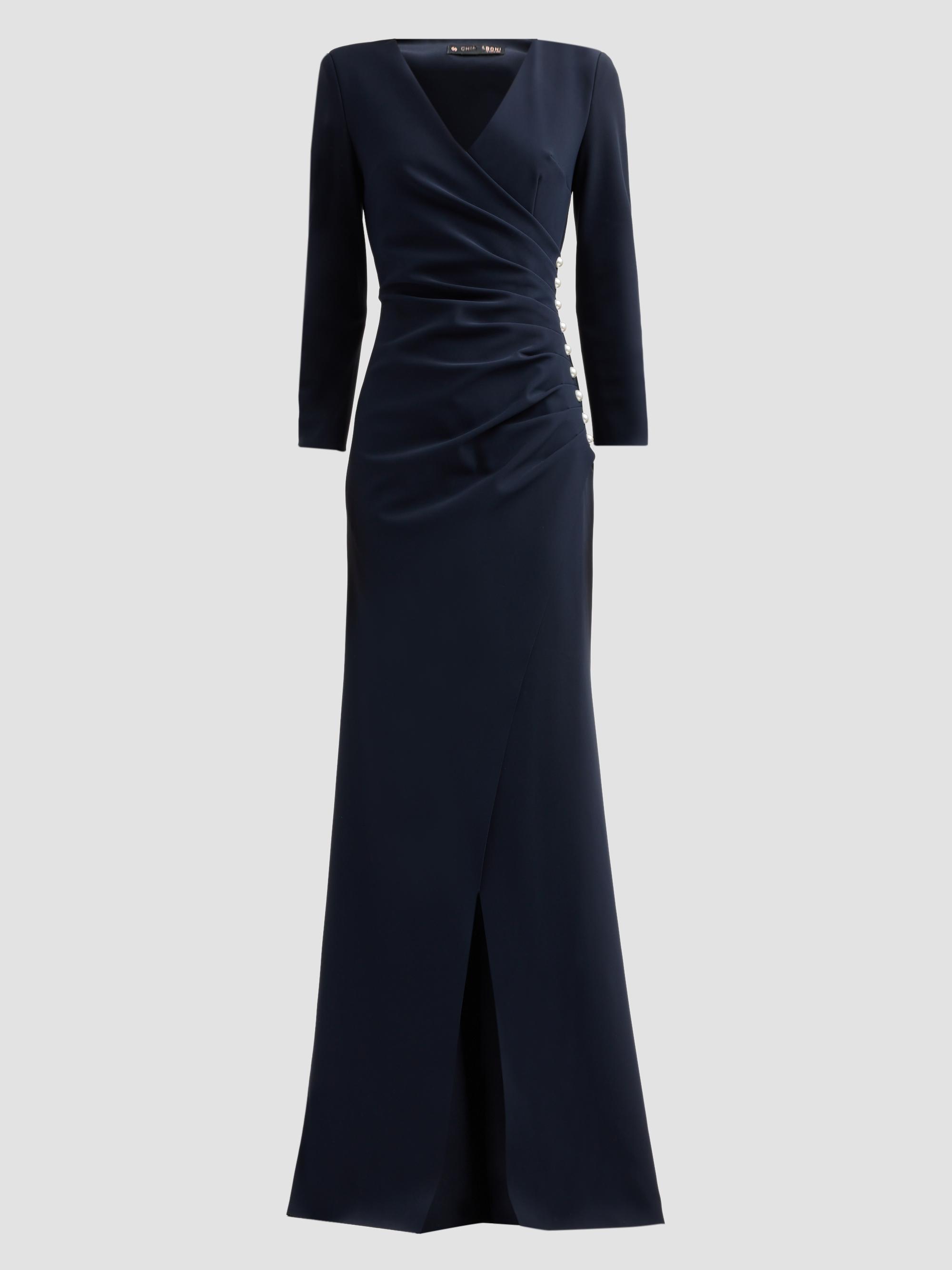 Chiara Boni La Petite Robe Women's Wiesa Gathered Long-Sleeve Gown - Dark Midnight