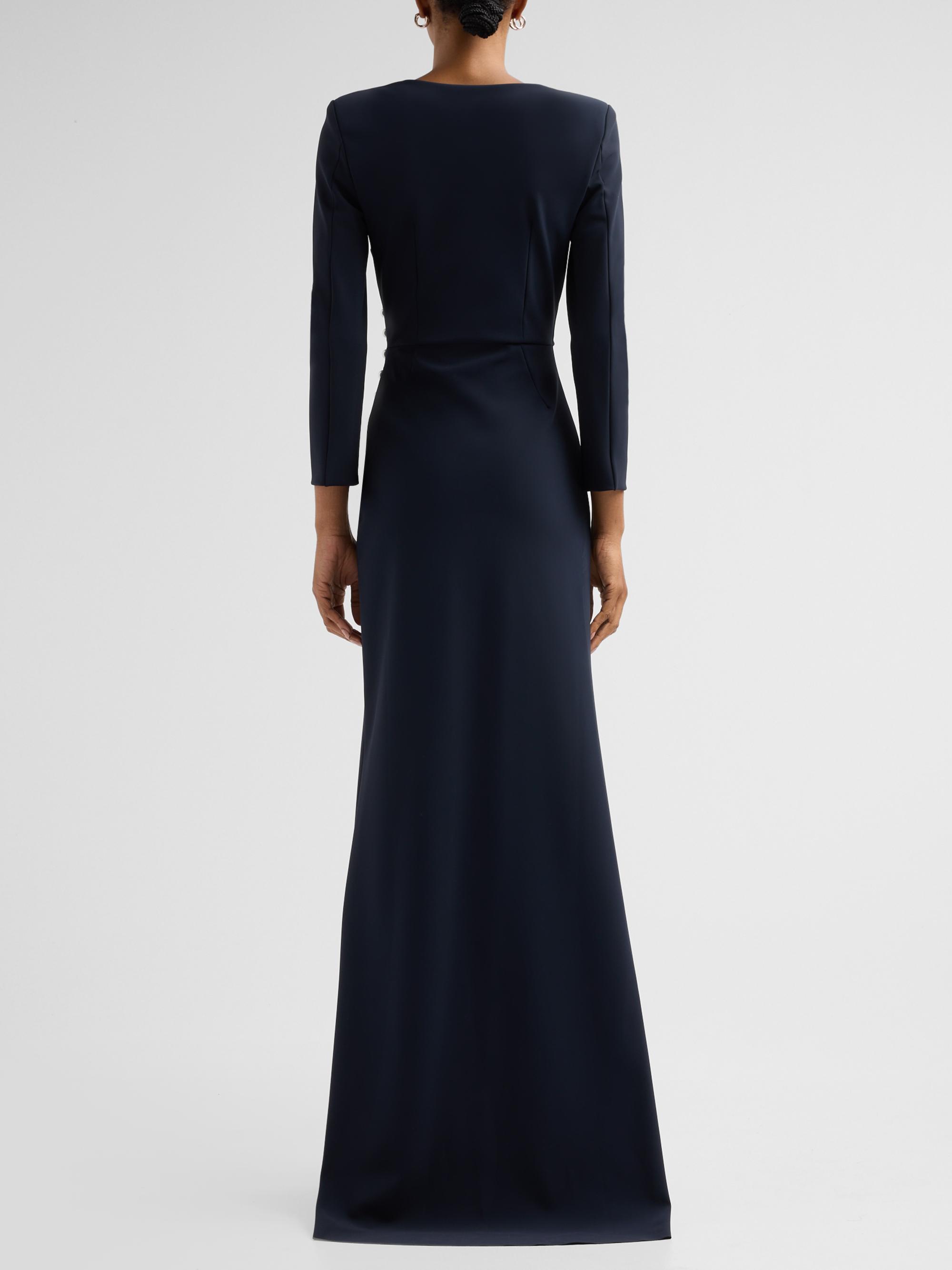 Chiara Boni La Petite Robe Women's Wiesa Gathered Long-Sleeve Gown - Dark Midnight | Thumbnail 3