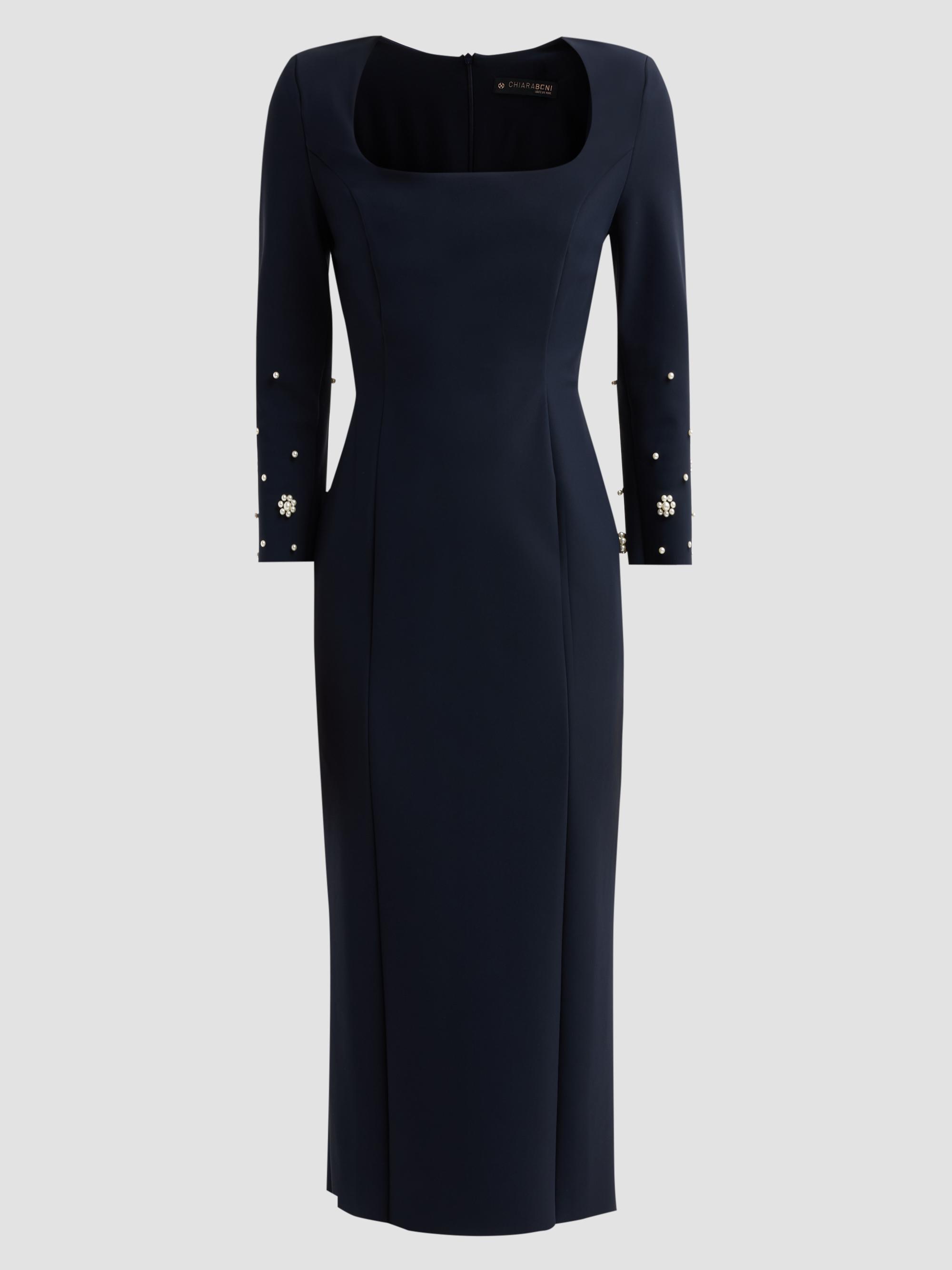 Chiara Boni La Petite Robe Women's Aquari Embellished Midi Dress - Dark Midnight