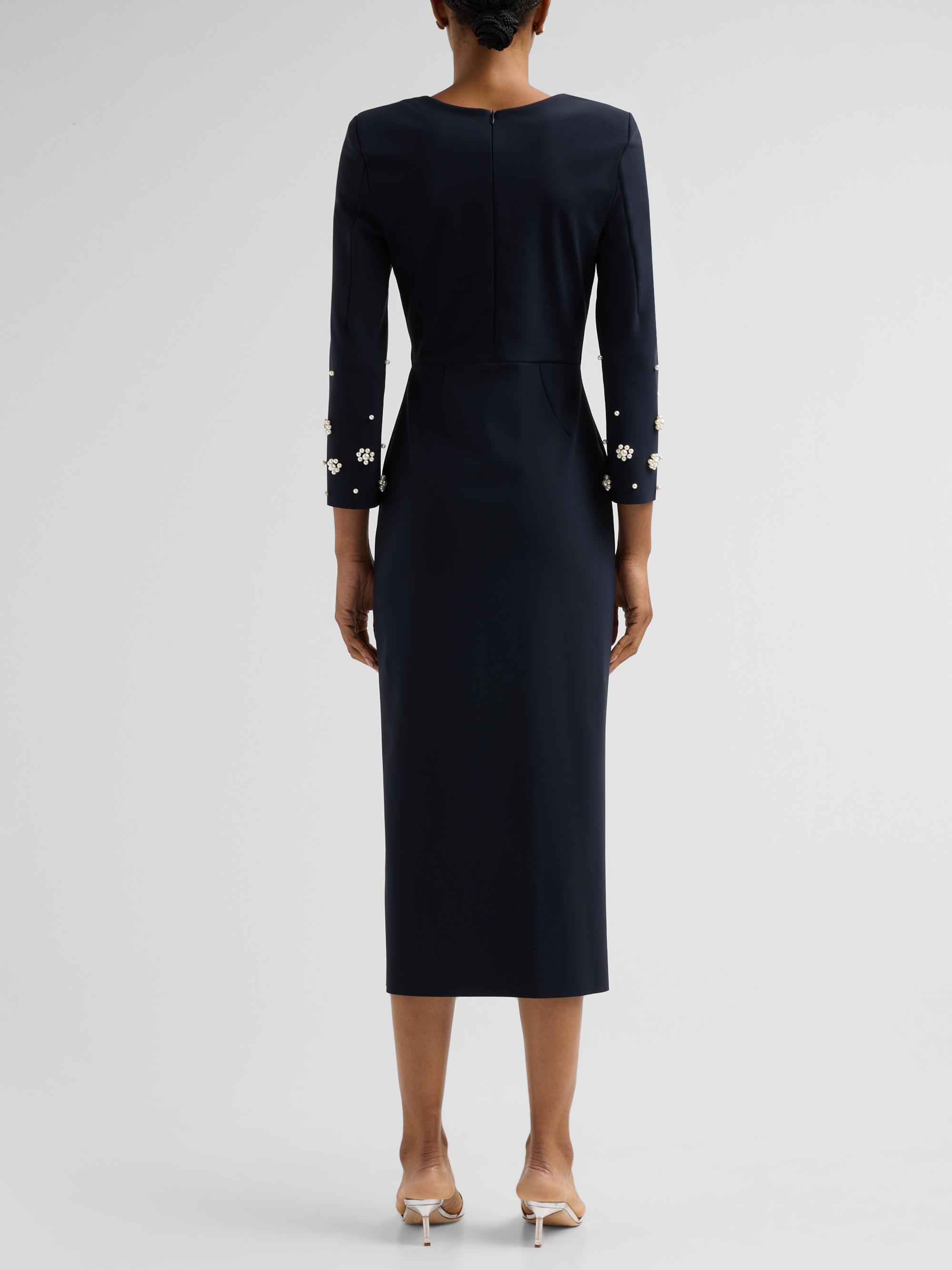 Chiara Boni La Petite Robe Women's Aquari Embellished Midi Dress - Dark Midnight | Thumbnail 3