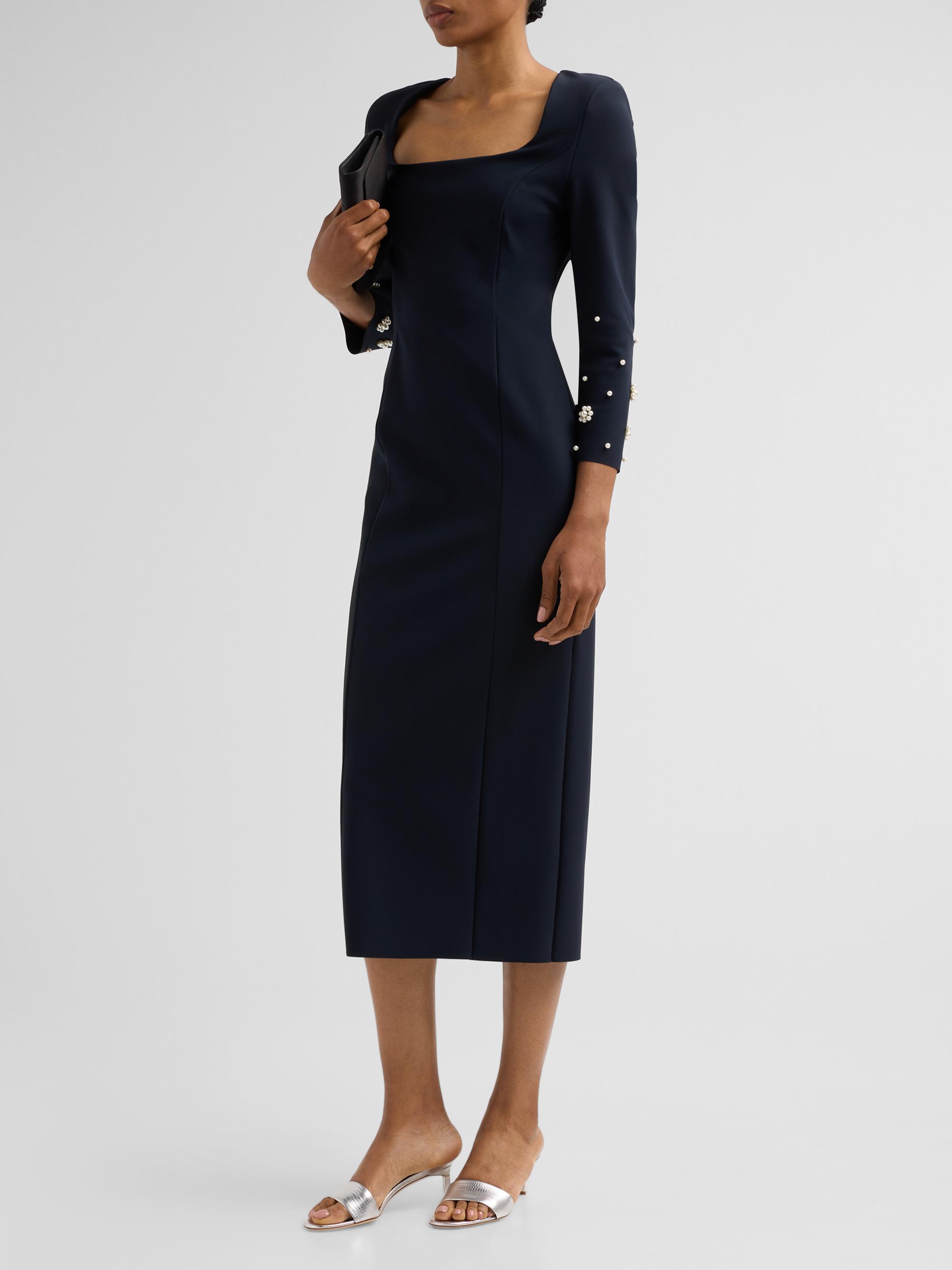 Chiara Boni La Petite Robe Women's Aquari Embellished Midi Dress - Dark Midnight | Thumbnail 4