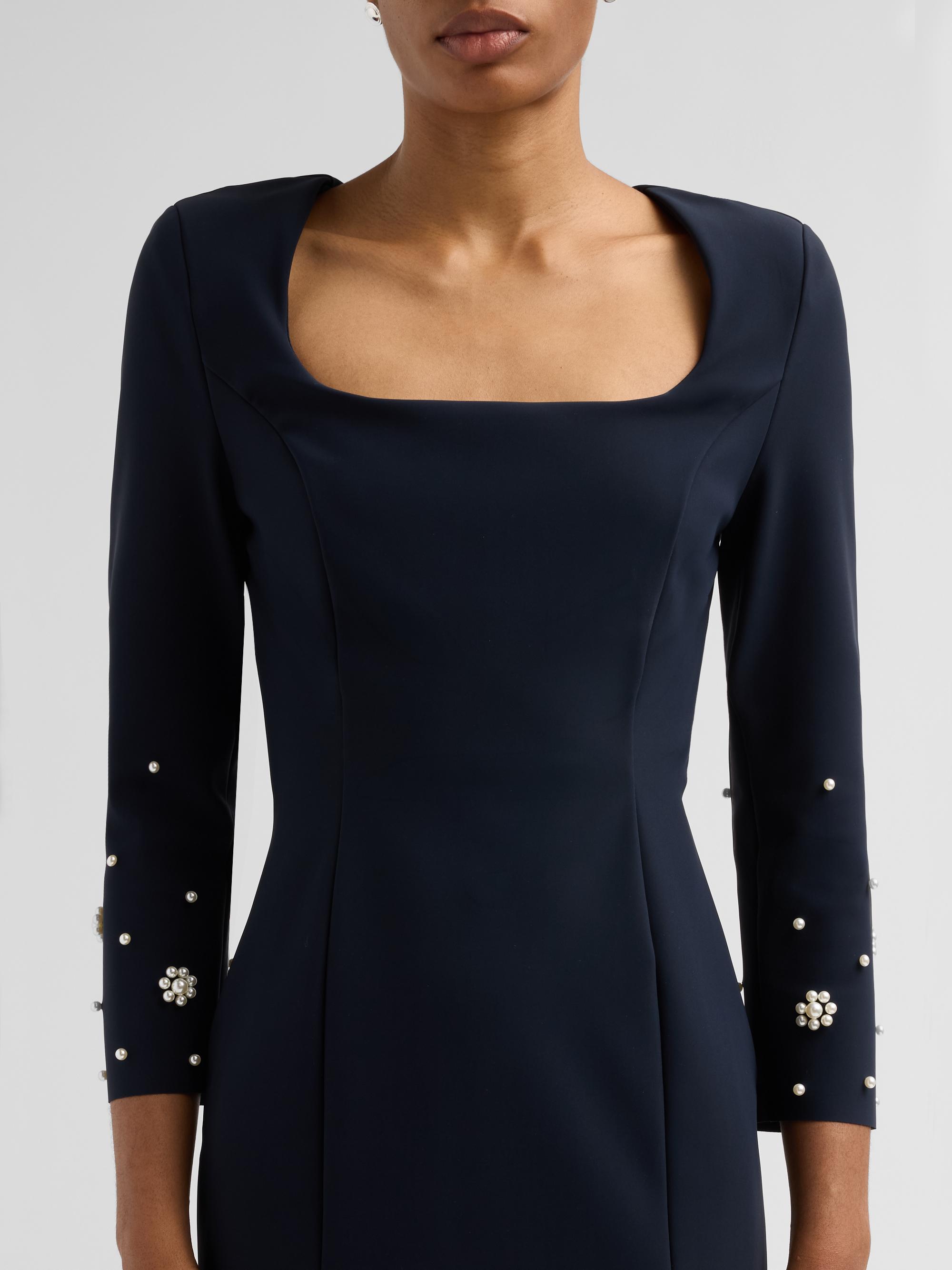 Chiara Boni La Petite Robe Women's Aquari Embellished Midi Dress - Dark Midnight | Thumbnail 5