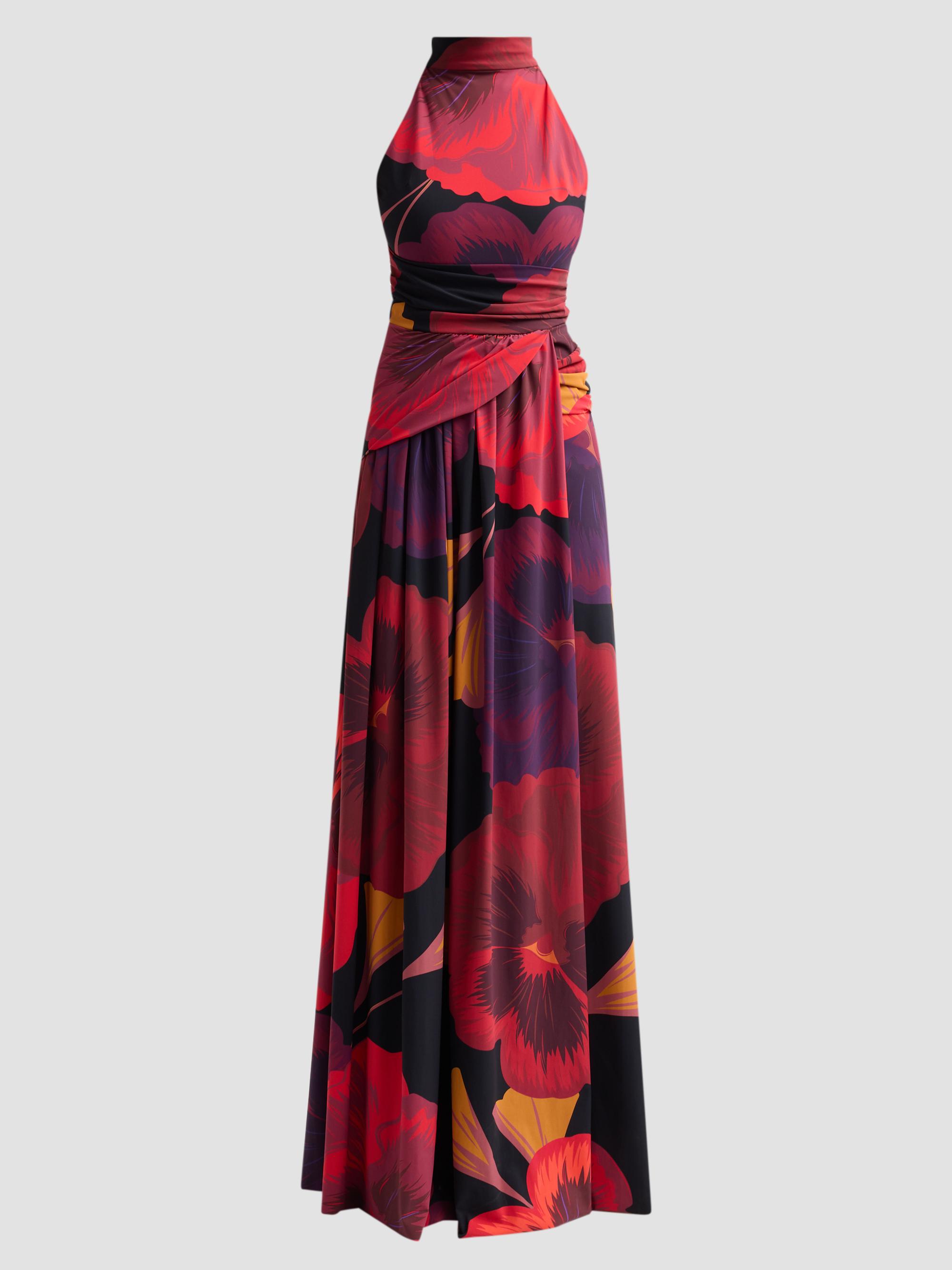 Chiara Boni La Petite Robe Women's Ankita Floral Draped Mock-Turtleneck Maxi Dress - Black Multi | Thumbnail 6