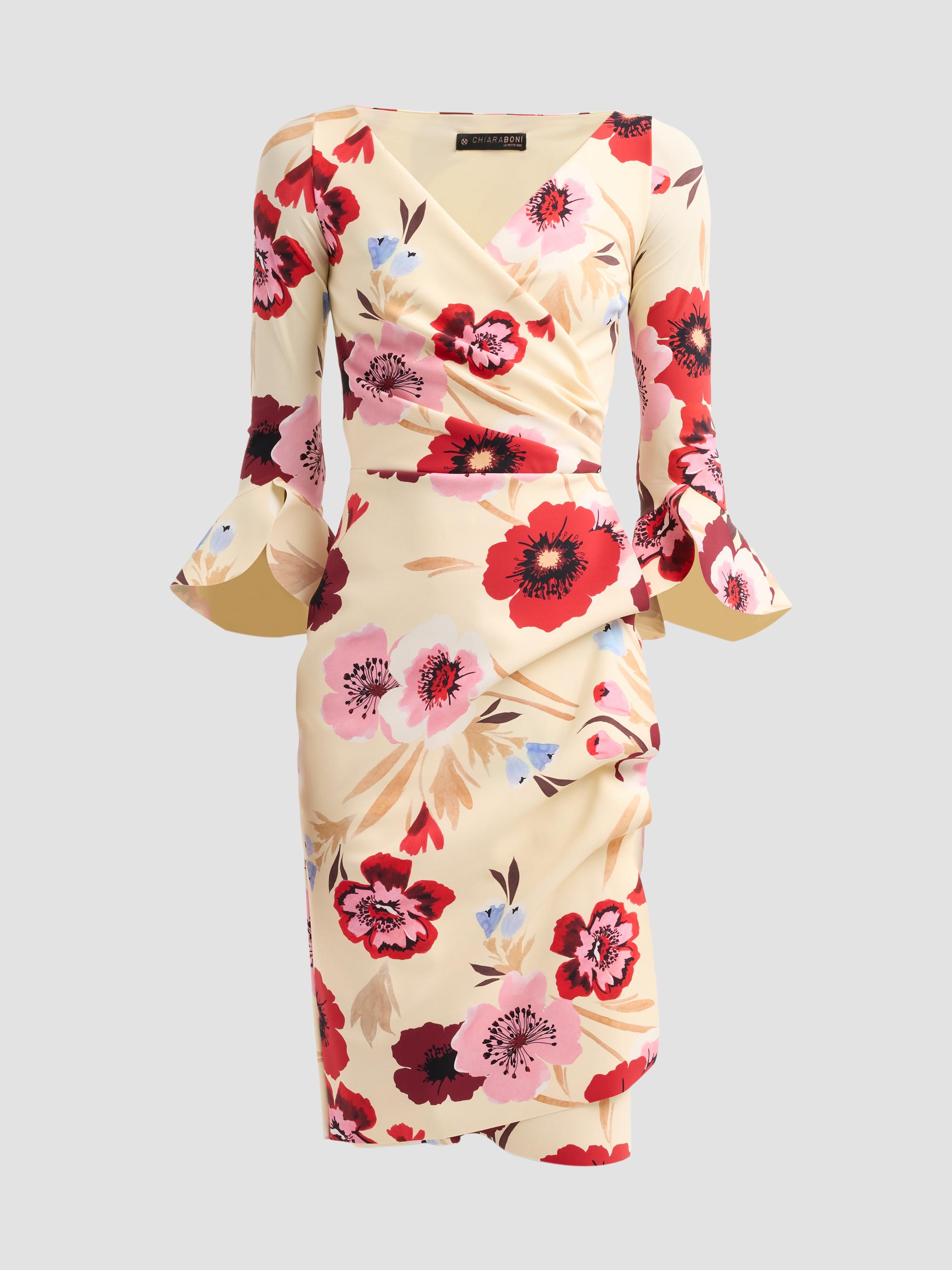 Chiara Boni La Petite Robe Women's Triana Floral Draped Midi Dress -