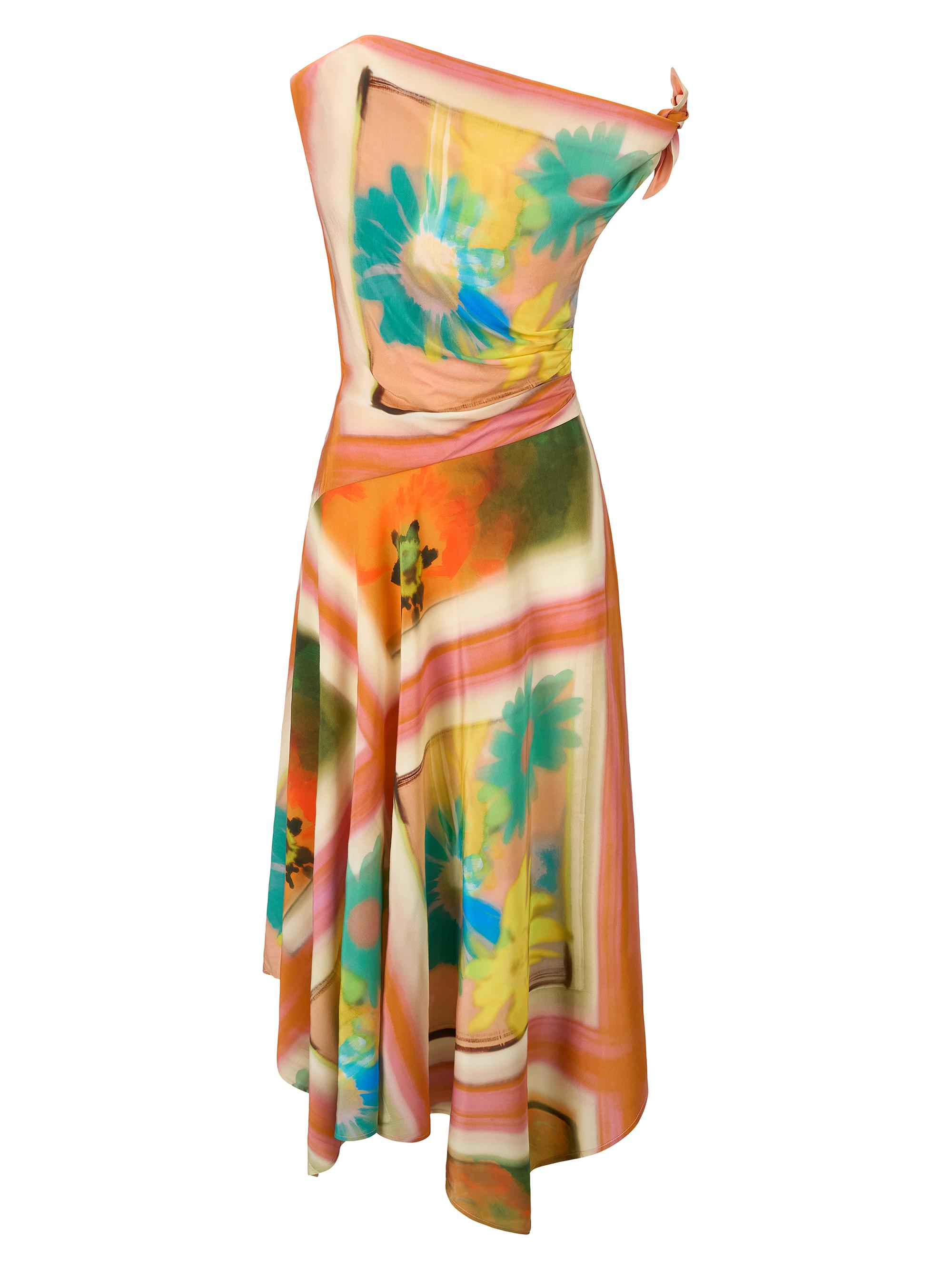 staud off the shoulder dress STAUD Women's Portia Off-The-Shoulder Maxi Dress - Superbloom Scarf