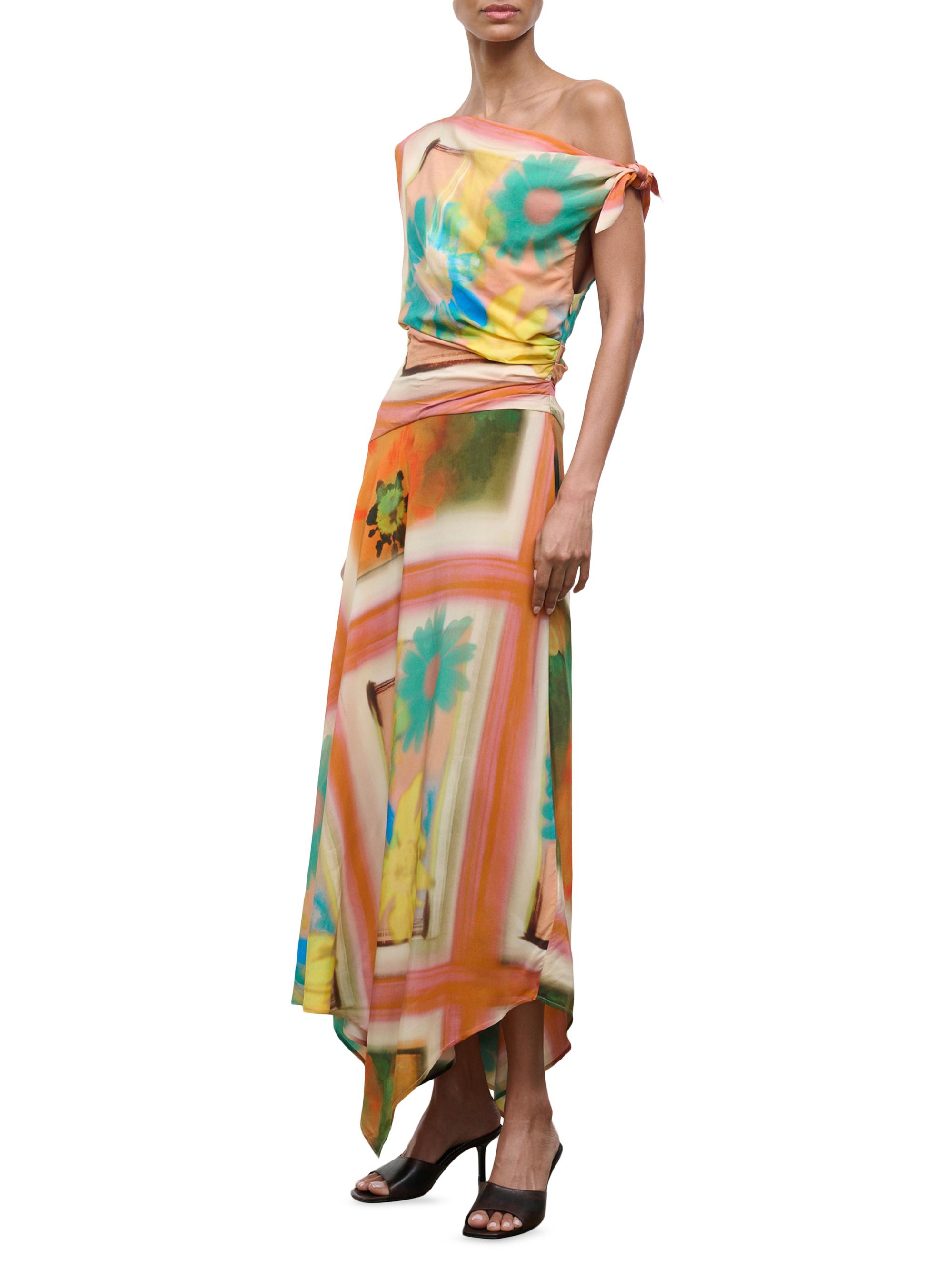 Staud Women's Portia Off-The-Shoulder Maxi Dress - Superbloom Scarf | Thumbnail 3