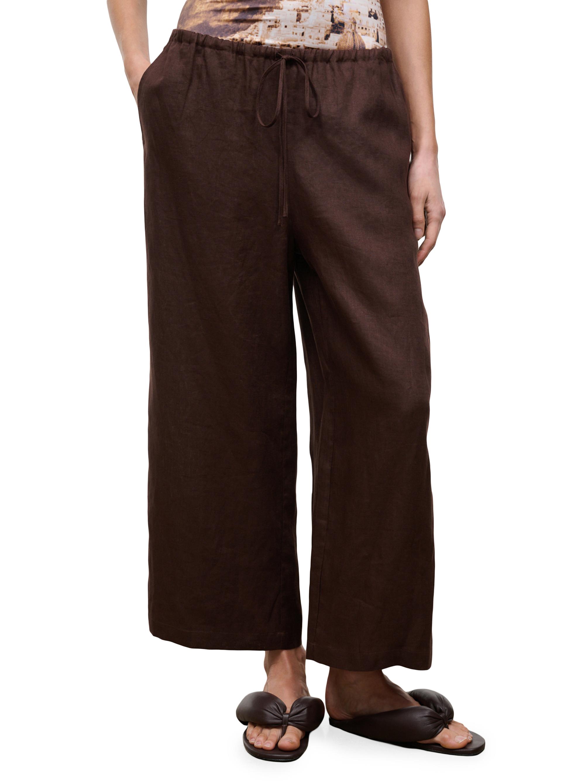 Staud Women's Mateo Linen Crop Pants - Root | Thumbnail 3