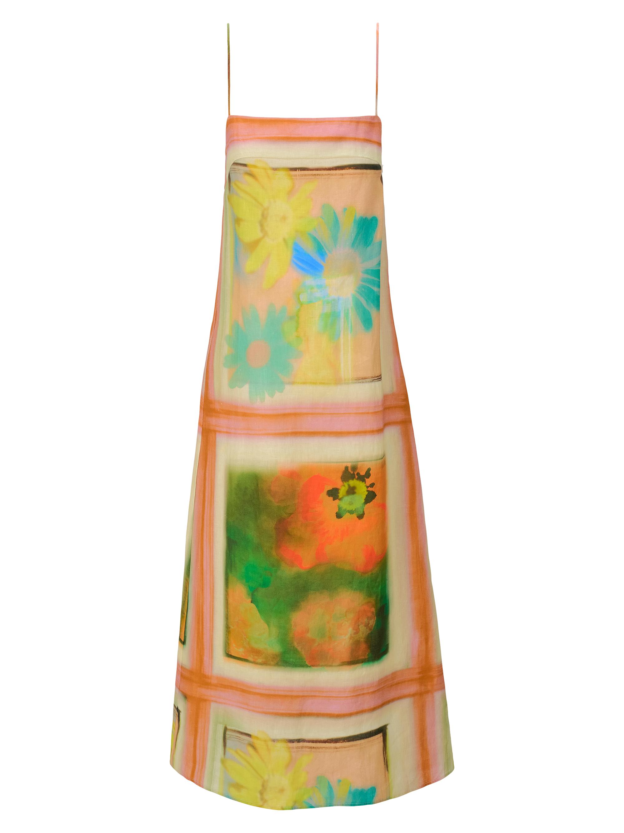 Staud Women's Laura Printed Linen Maxi Dress - Superbloom Scarf