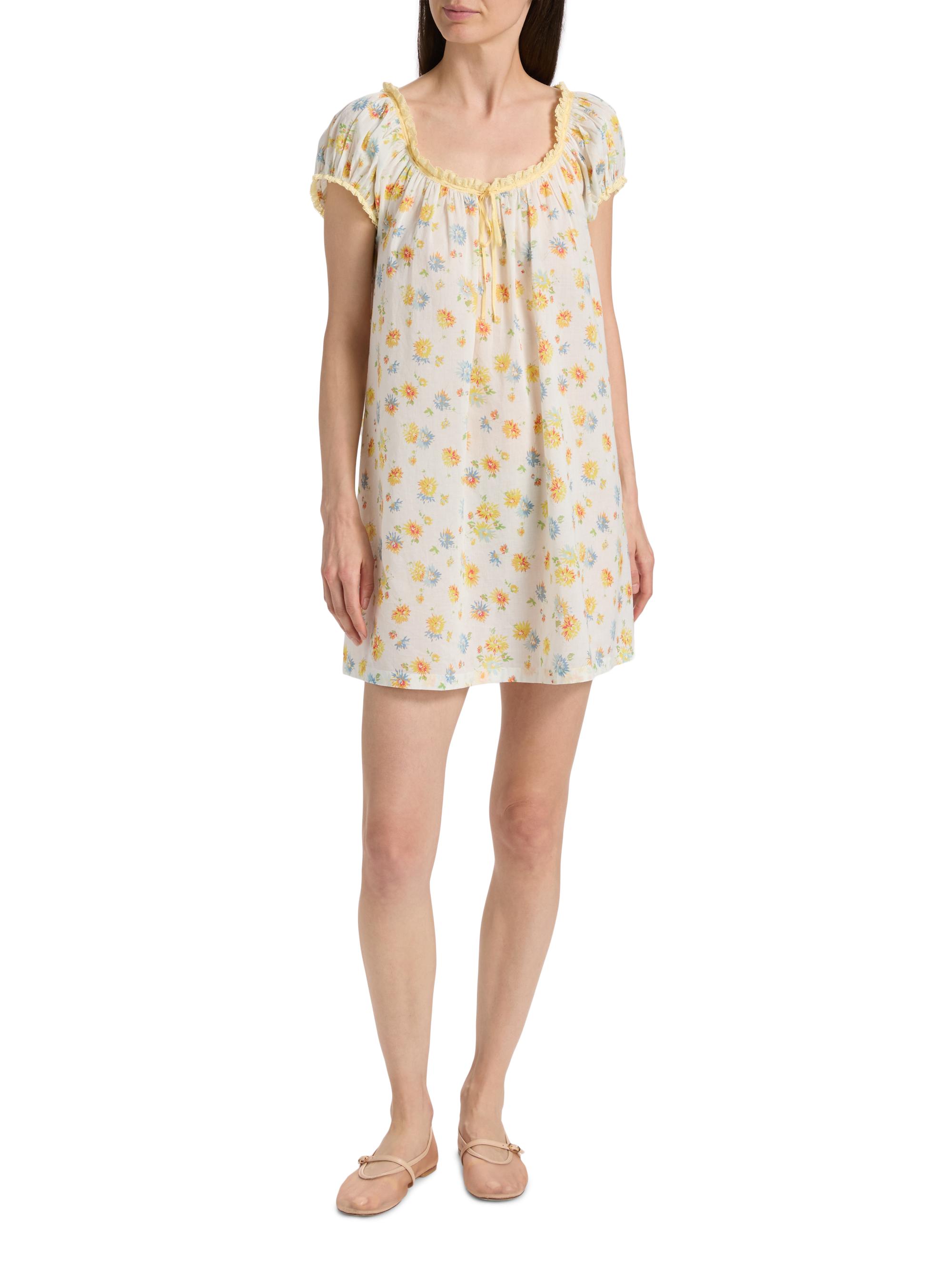 DÔEN Women's Julia Cotton Minidress - Dahlia Floral | Thumbnail 2