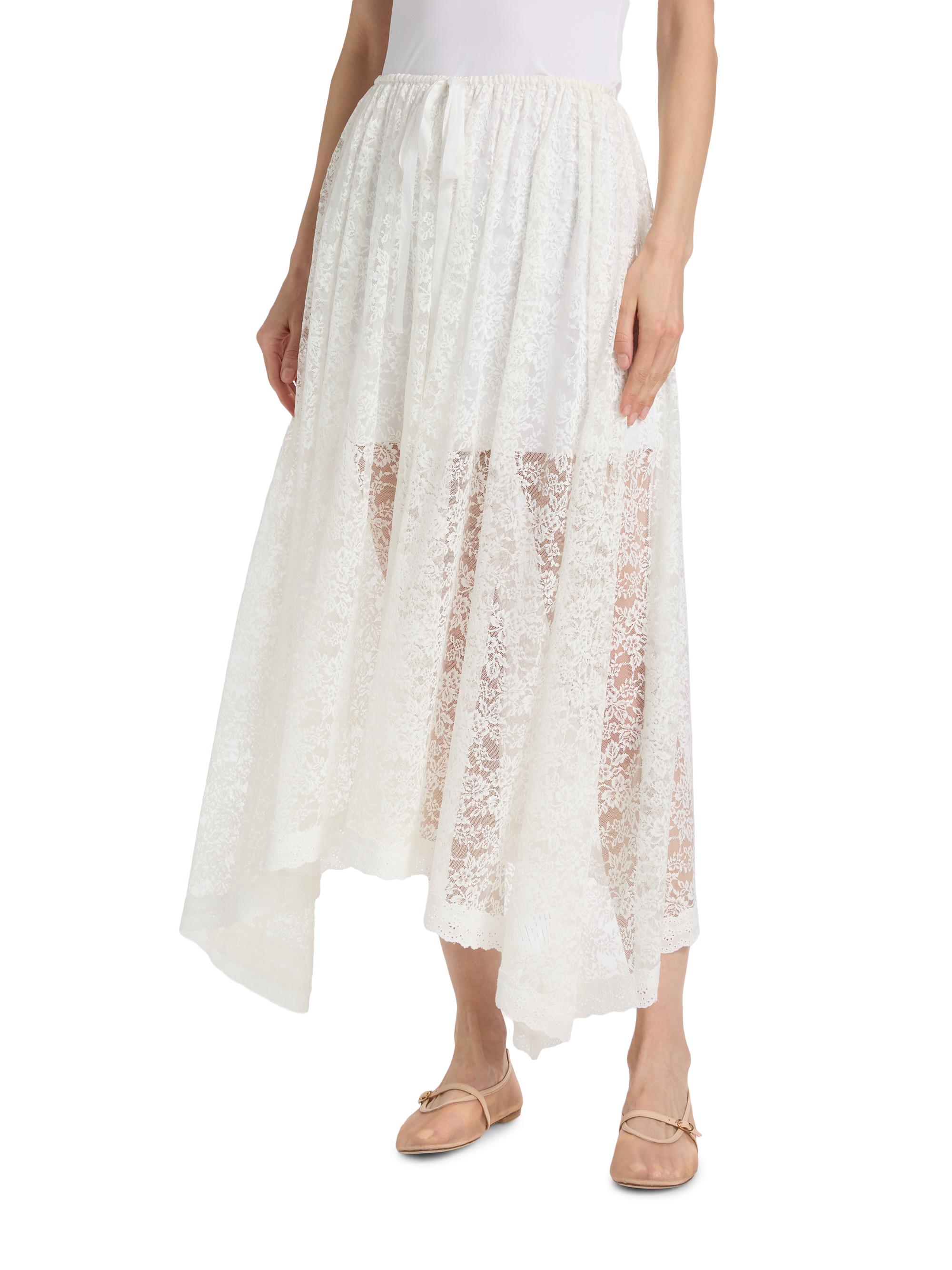 DÔEN Women's Zinnia Lace Midi-Skirt - Salt | Thumbnail 3