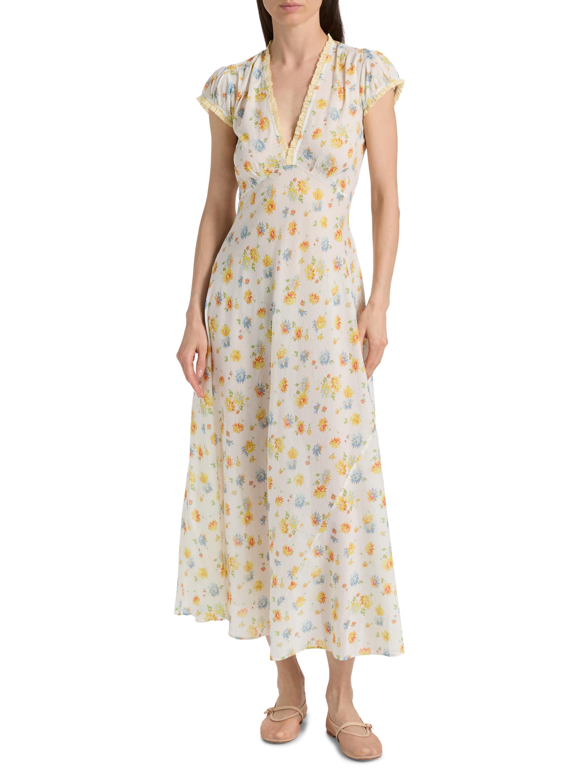 DÔEN Women's Helia Floral Midi-Dress - Dahlia Floral | Thumbnail 3