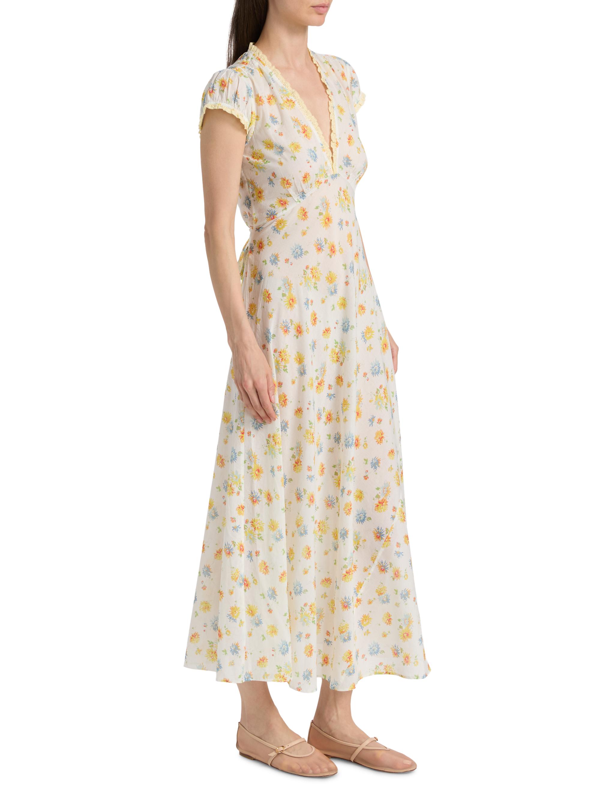 DÔEN Women's Helia Floral Midi-Dress - Dahlia Floral | Thumbnail 4